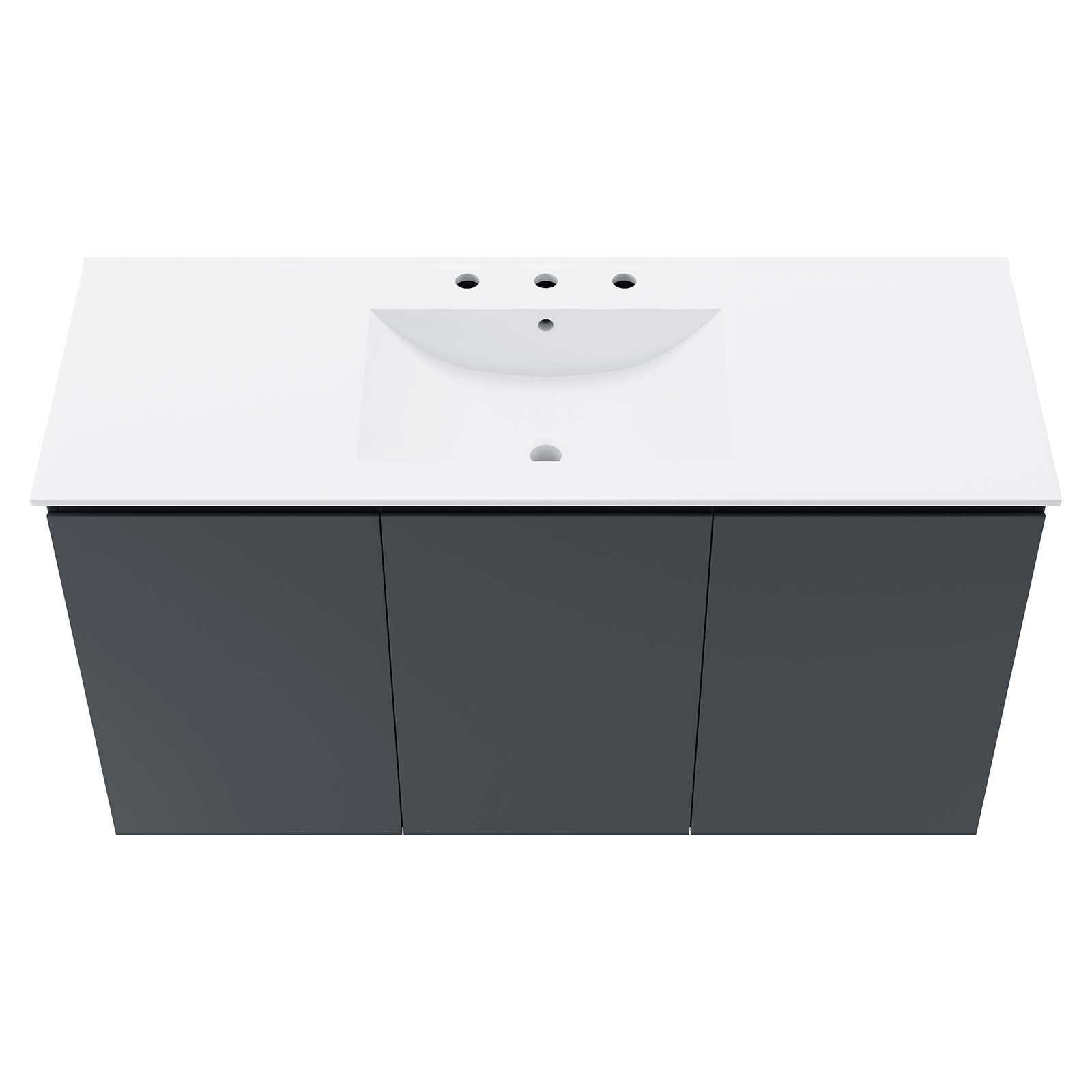 Bryn 48" Wall-Mount Bathroom Vanity By Modway - EEI-5780-GRY-BLK | Bathroom Accessories |  Modishstore - 12
