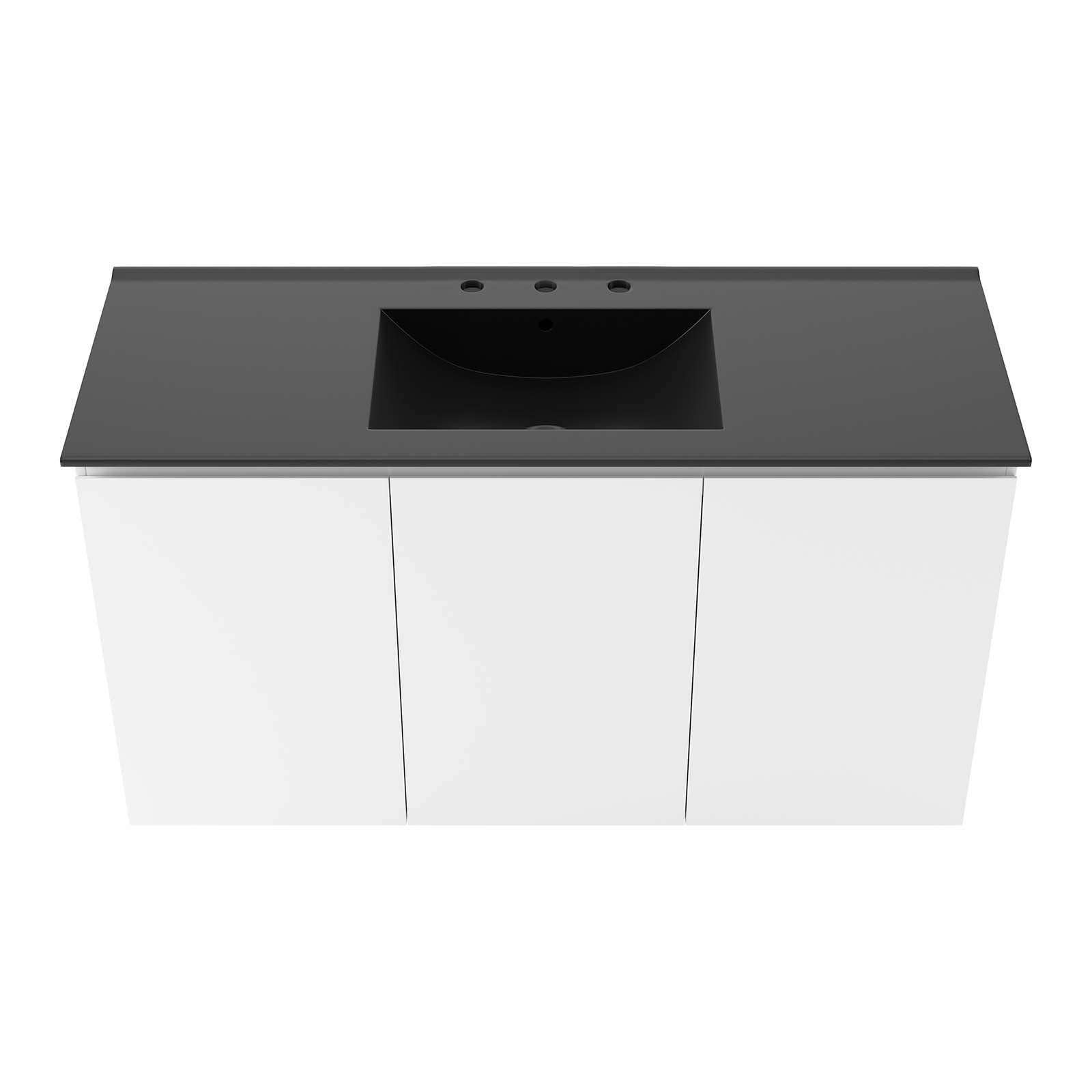 Bryn 48" Wall-Mount Bathroom Vanity By Modway - EEI-5780-GRY-BLK | Bathroom Accessories |  Modishstore - 20