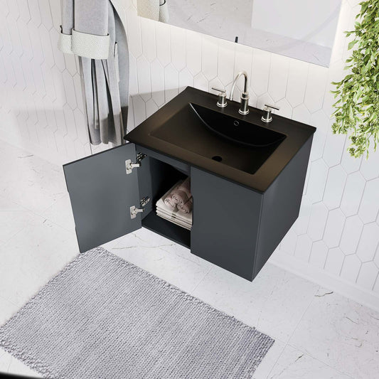 Vitality 24" Bathroom Vanity By Modway - EEI-5782-GRY-BLK | Bathroom Accessories |  Modishstore