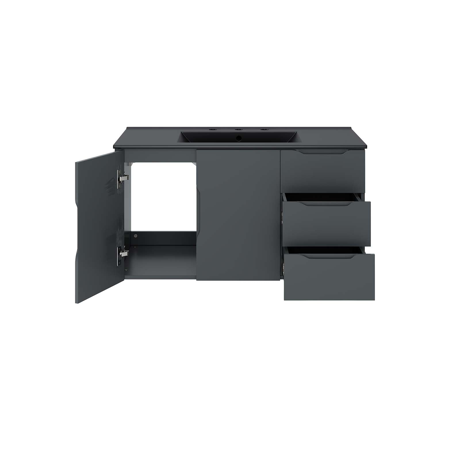 Vitality 36" Bathroom Vanity By Modway - EEI-5783-GRY-BLK | Bathroom Accessories |  Modishstore - 5