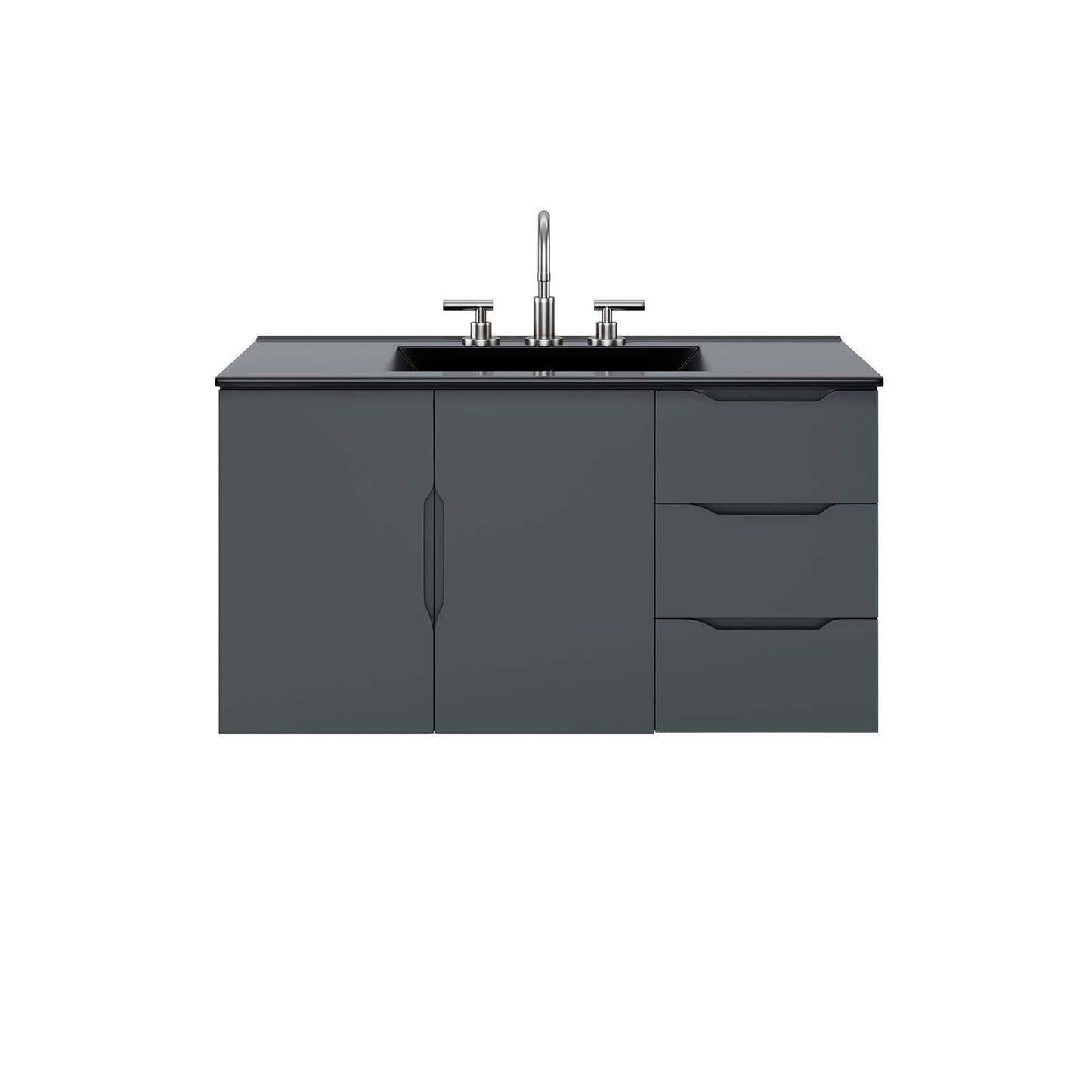 Vitality 36" Bathroom Vanity By Modway - EEI-5783-GRY-BLK | Bathroom Accessories |  Modishstore - 7