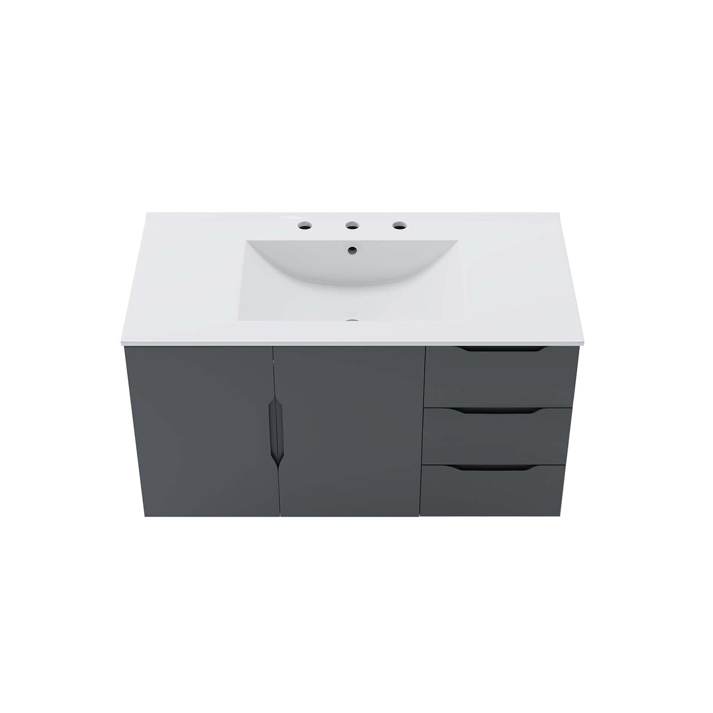 Vitality 36" Bathroom Vanity By Modway - EEI-5783-GRY-BLK | Bathroom Accessories |  Modishstore - 13