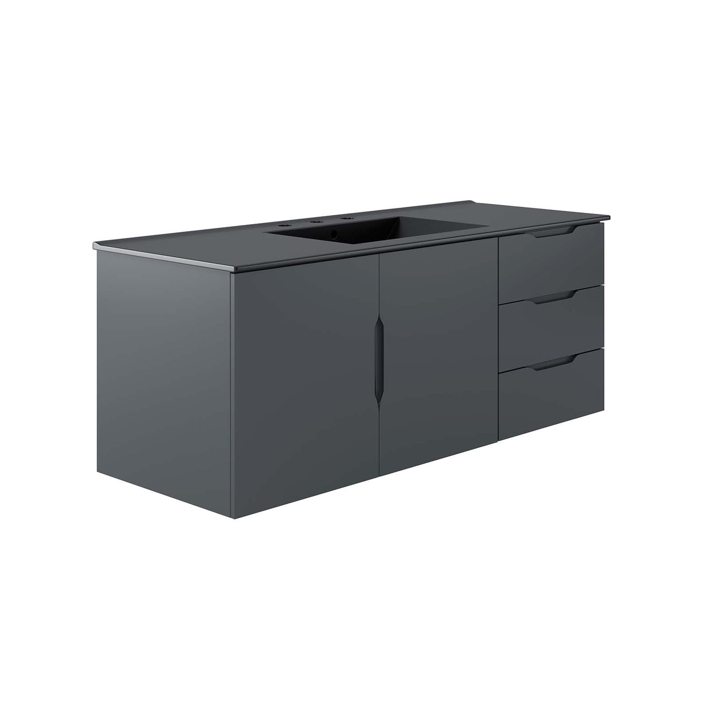 Vitality 48" Single Sink Bathroom Vanity By Modway - EEI-5784-GRY-BLK | Bathroom Accessories |  Modishstore - 2