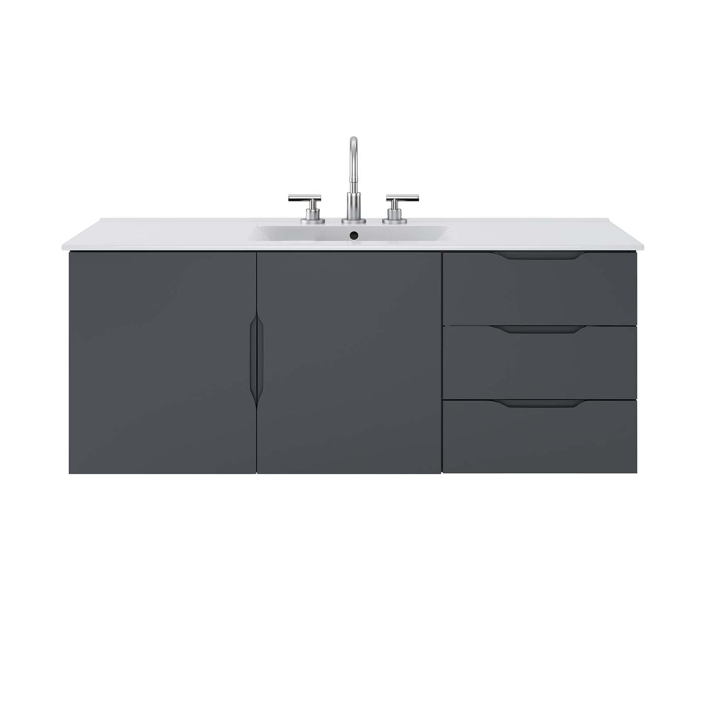 Vitality 48" Single Sink Bathroom Vanity By Modway - EEI-5784-GRY-BLK | Bathroom Accessories |  Modishstore - 14