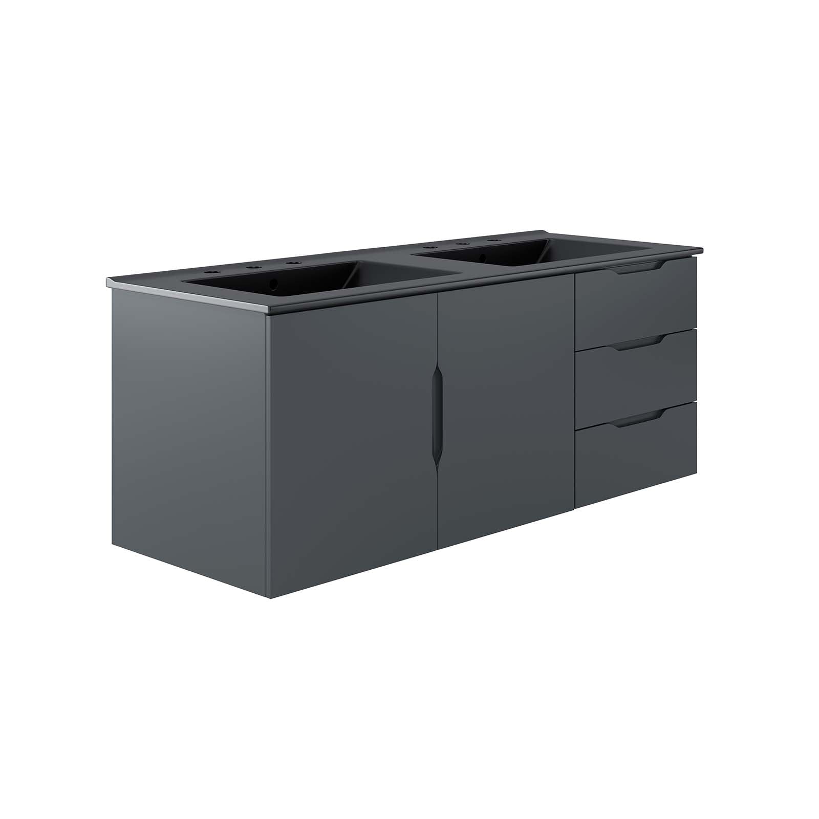 Vitality 48" Double Sink Bathroom Vanity By Modway - EEI-5785-GRY-BLK | Bathroom Accessories |  Modishstore - 2