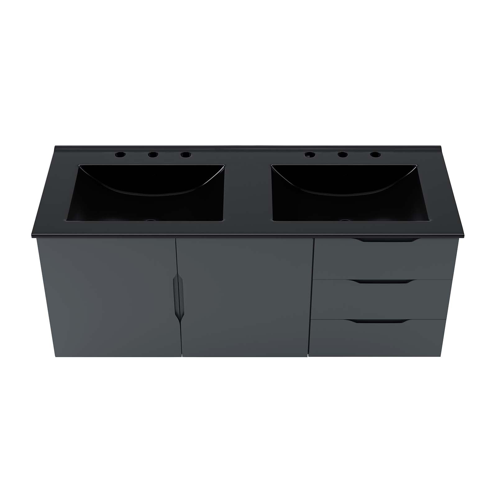 Vitality 48" Double Sink Bathroom Vanity By Modway - EEI-5785-GRY-BLK | Bathroom Accessories |  Modishstore - 6