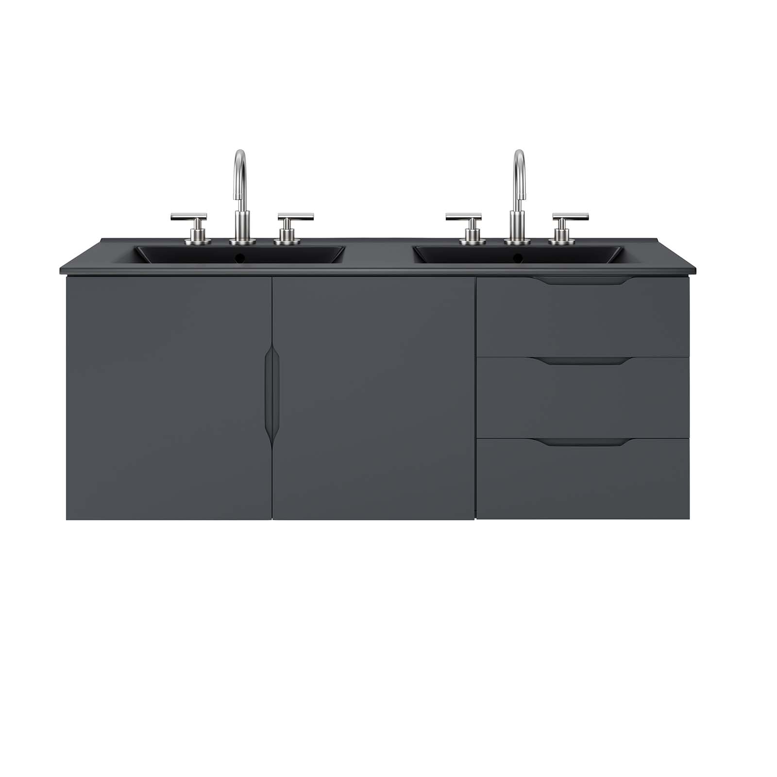 Vitality 48" Double Sink Bathroom Vanity By Modway - EEI-5785-GRY-BLK | Bathroom Accessories |  Modishstore - 7