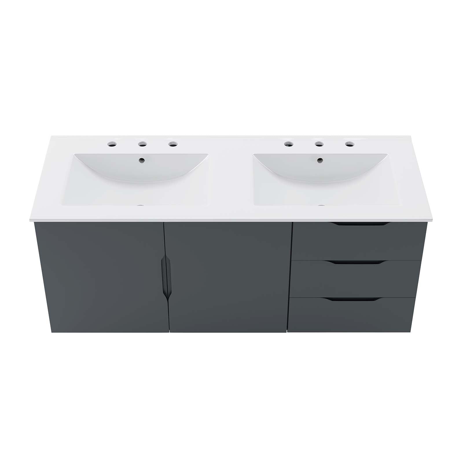 Vitality 48" Double Sink Bathroom Vanity By Modway - EEI-5785-GRY-BLK | Bathroom Accessories |  Modishstore - 13