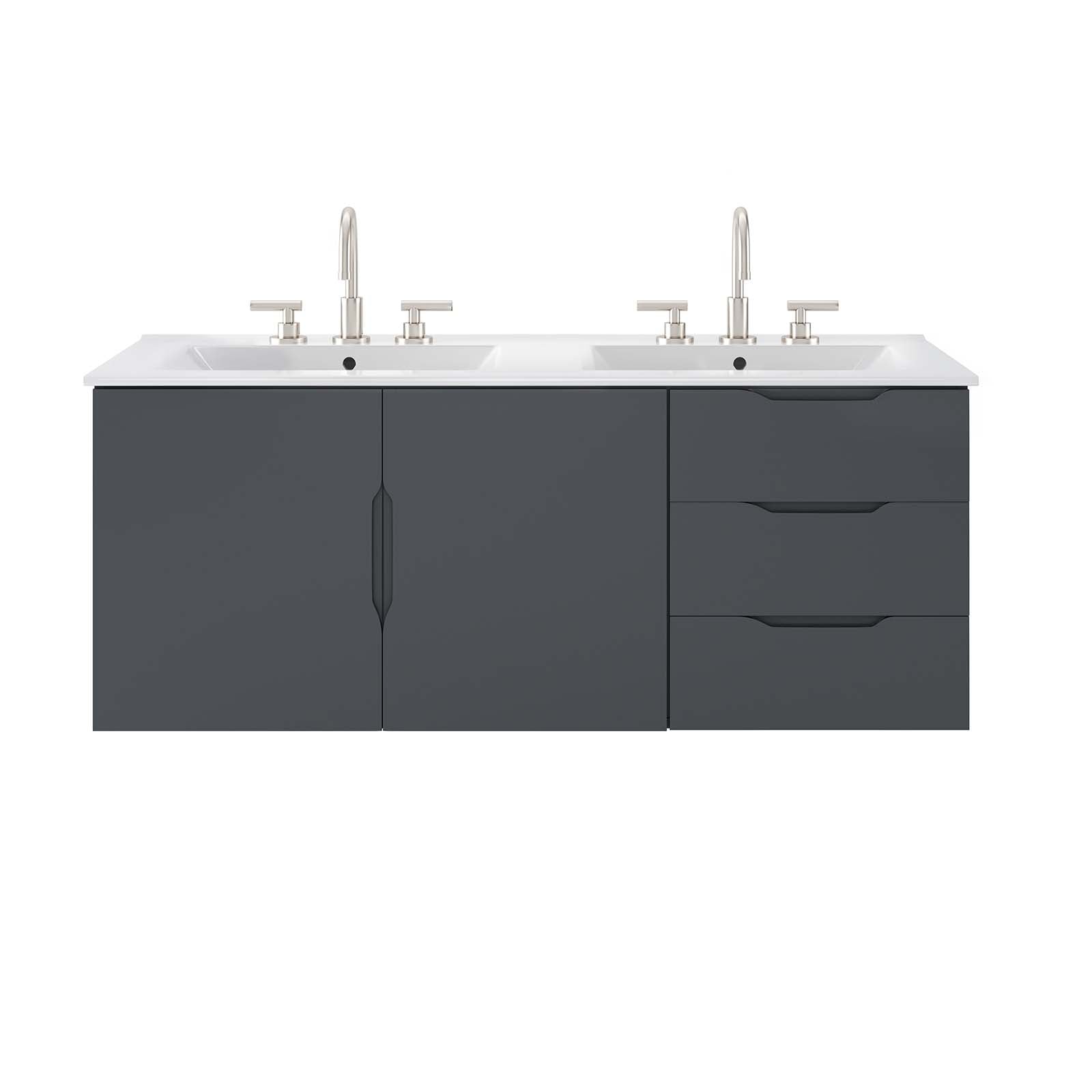 Vitality 48" Double Sink Bathroom Vanity By Modway - EEI-5785-GRY-BLK | Bathroom Accessories |  Modishstore - 14