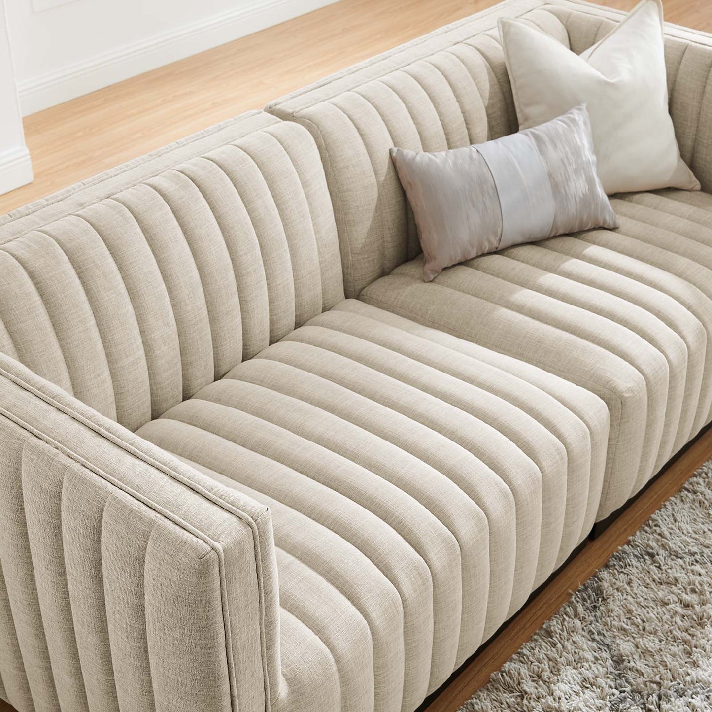 Conjure Channel Tufted Upholstered Fabric Loveseat By Modway - EEI-5786 | Loveseats - 3