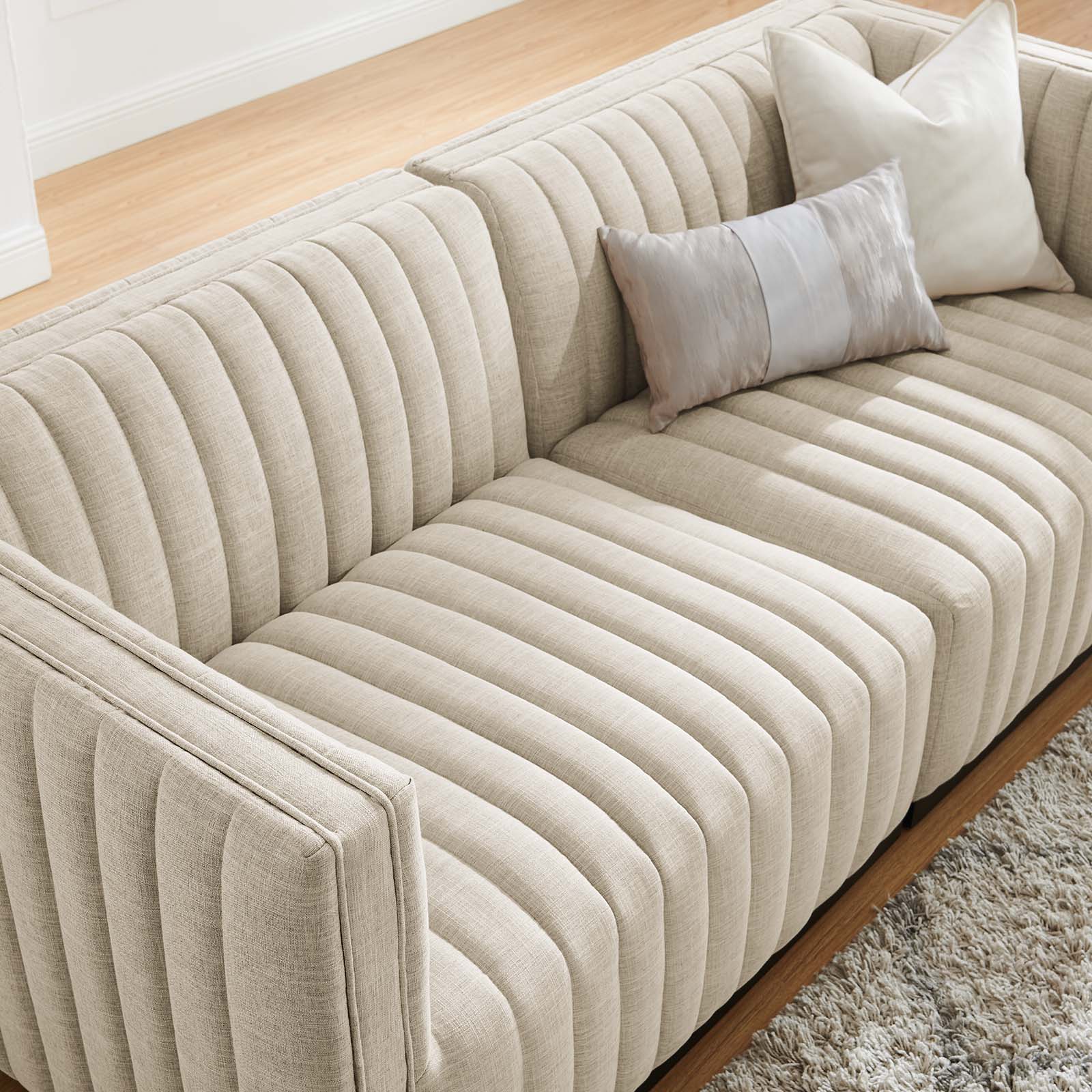 Conjure Channel Tufted Upholstered Fabric Loveseat By Modway - EEI-5786 | Loveseats - 3