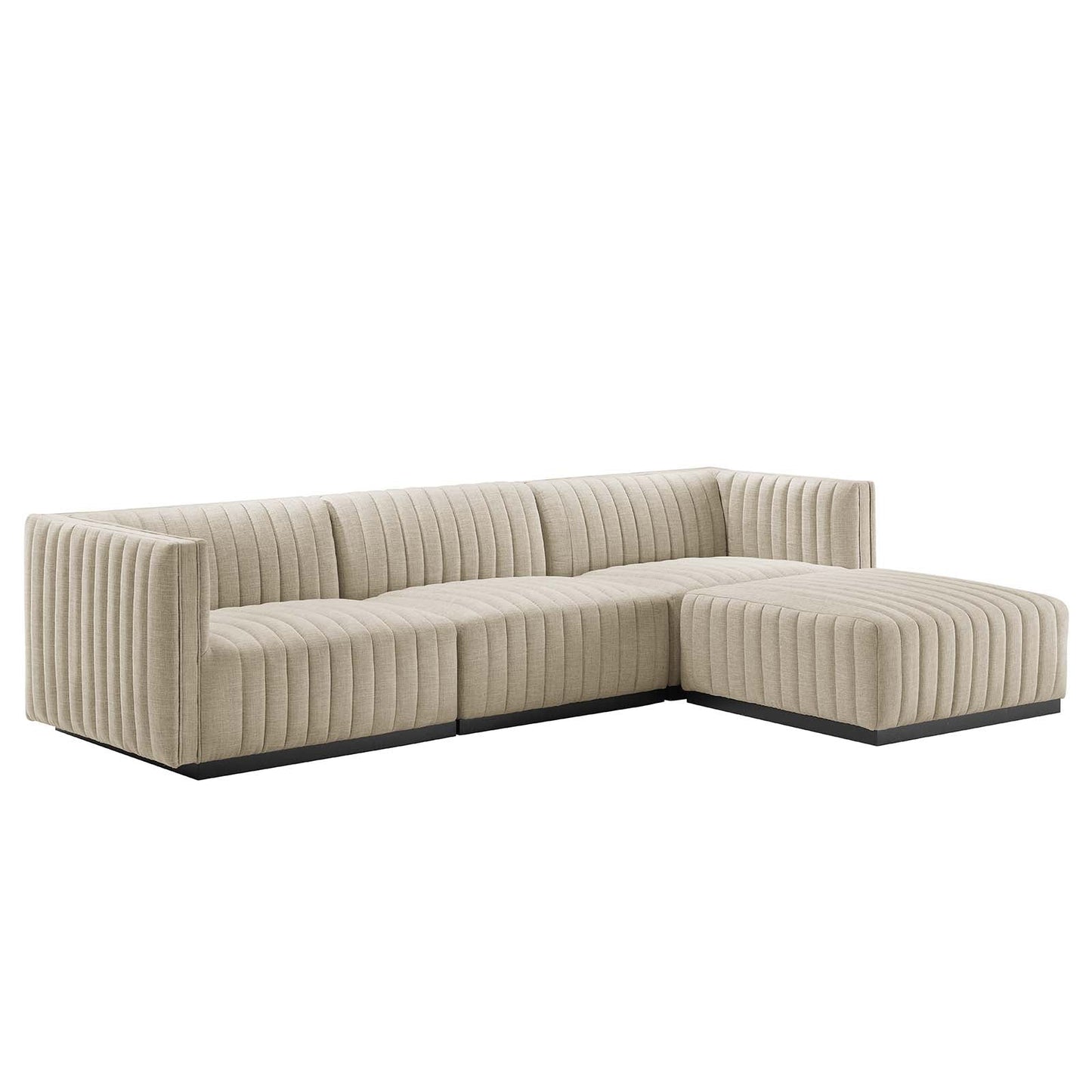 Conjure Channel Tufted Upholstered Fabric 4-Piece Sectional Sofa By Modway - EEI-5788 | Sectional - 2