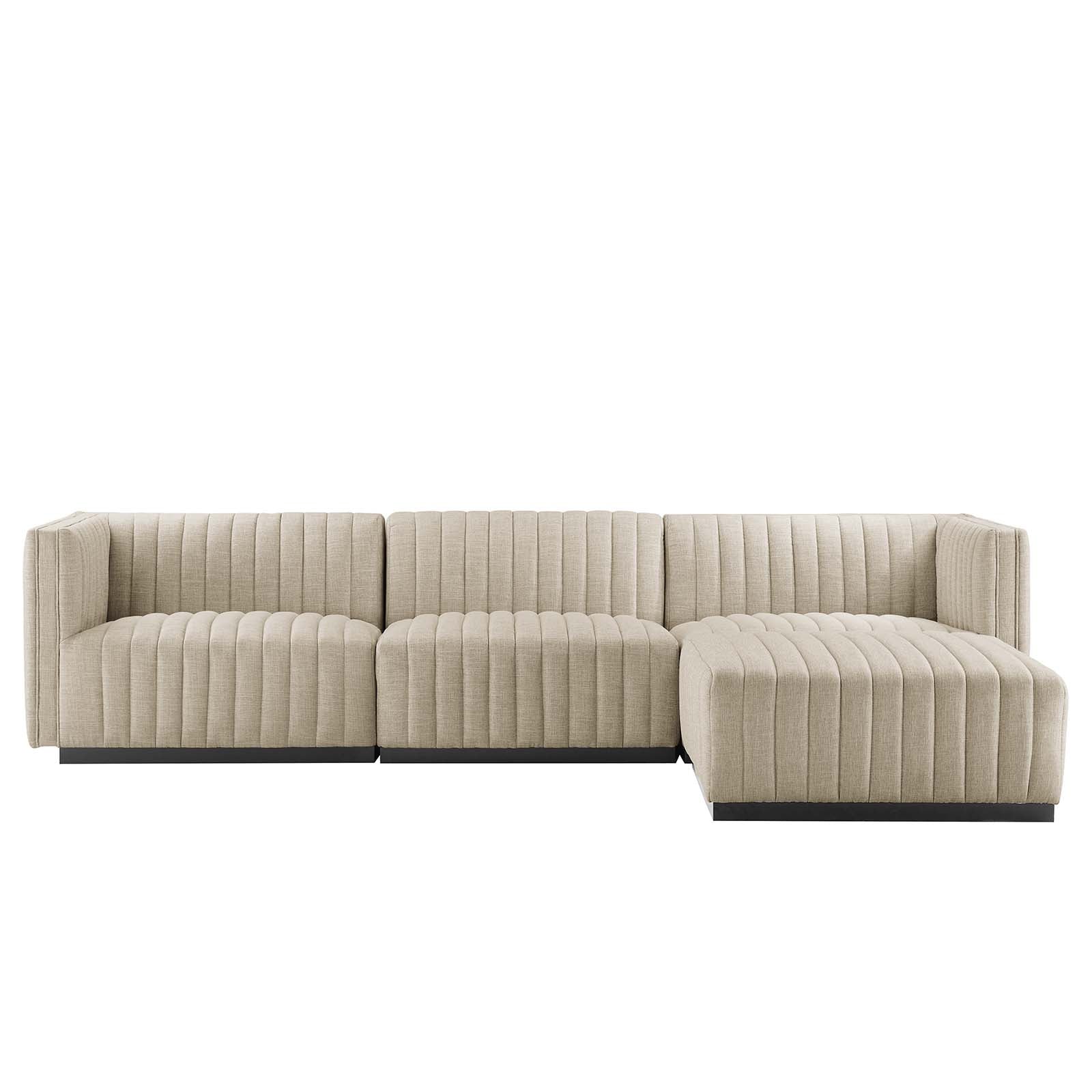Conjure Channel Tufted Upholstered Fabric 4-Piece Sectional Sofa By Modway - EEI-5788 | Sectional - 10