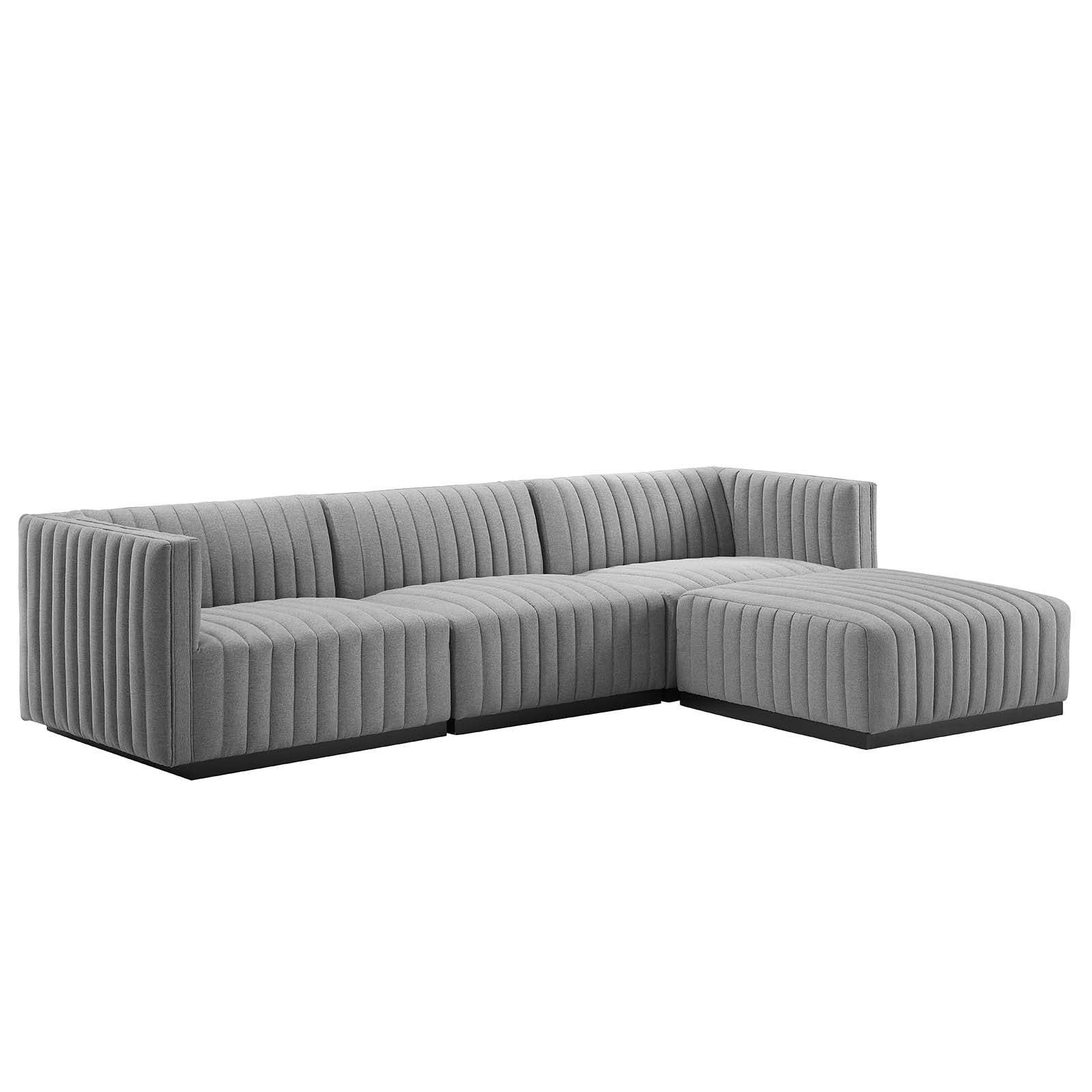 Conjure Channel Tufted Upholstered Fabric 4-Piece Sectional Sofa By Modway - EEI-5788 | Sectional - 17