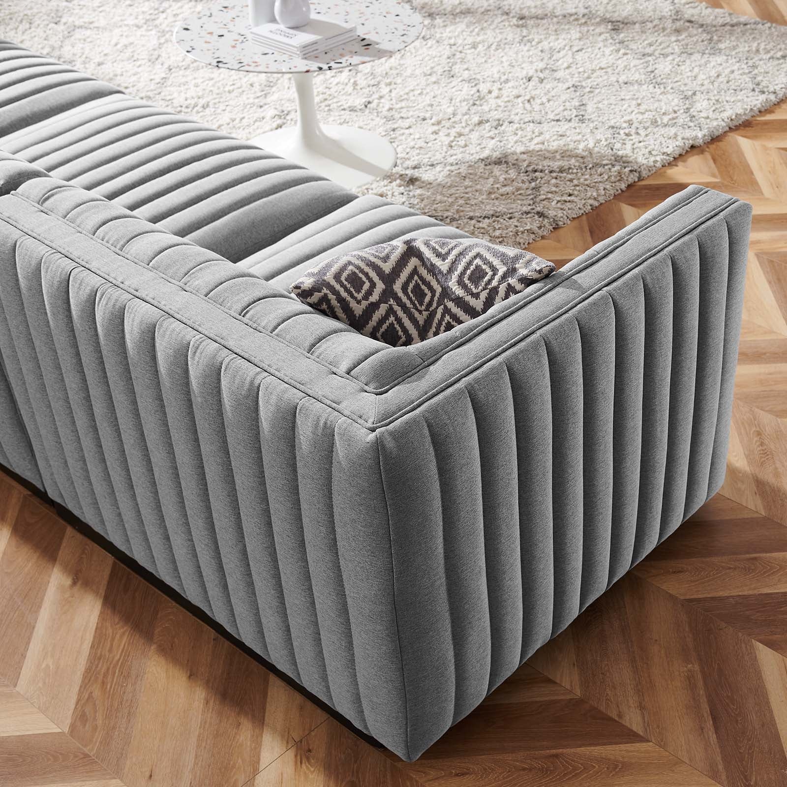 Conjure Channel Tufted Upholstered Fabric 4-Piece Sectional Sofa By Modway - EEI-5788 | Sectional - 24