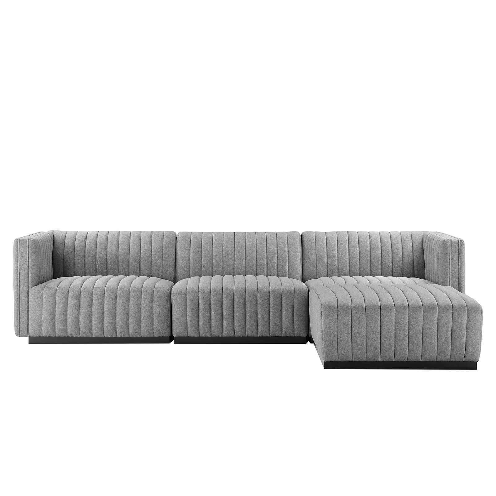 Conjure Channel Tufted Upholstered Fabric 4-Piece Sectional Sofa By Modway - EEI-5788 | Sectional - 26
