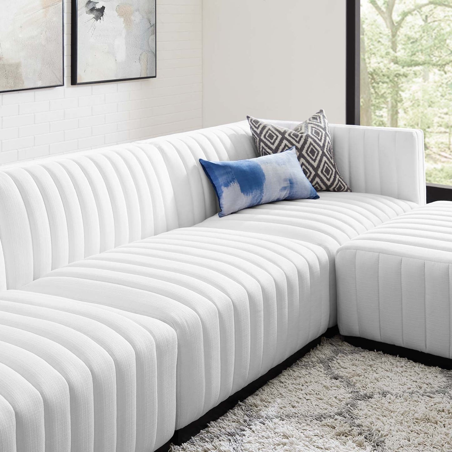 Conjure Channel Tufted Upholstered Fabric 4-Piece Sectional Sofa By Modway - EEI-5788 | Sectional - 40