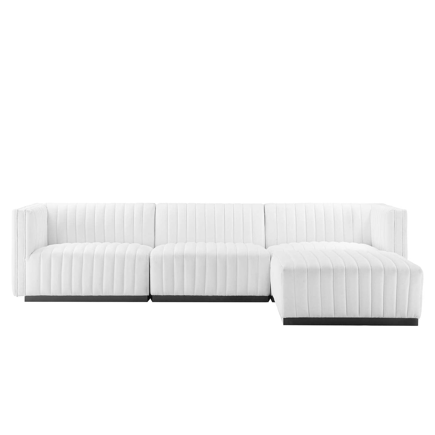 Conjure Channel Tufted Upholstered Fabric 4-Piece Sectional Sofa By Modway - EEI-5788 | Sectional - 42