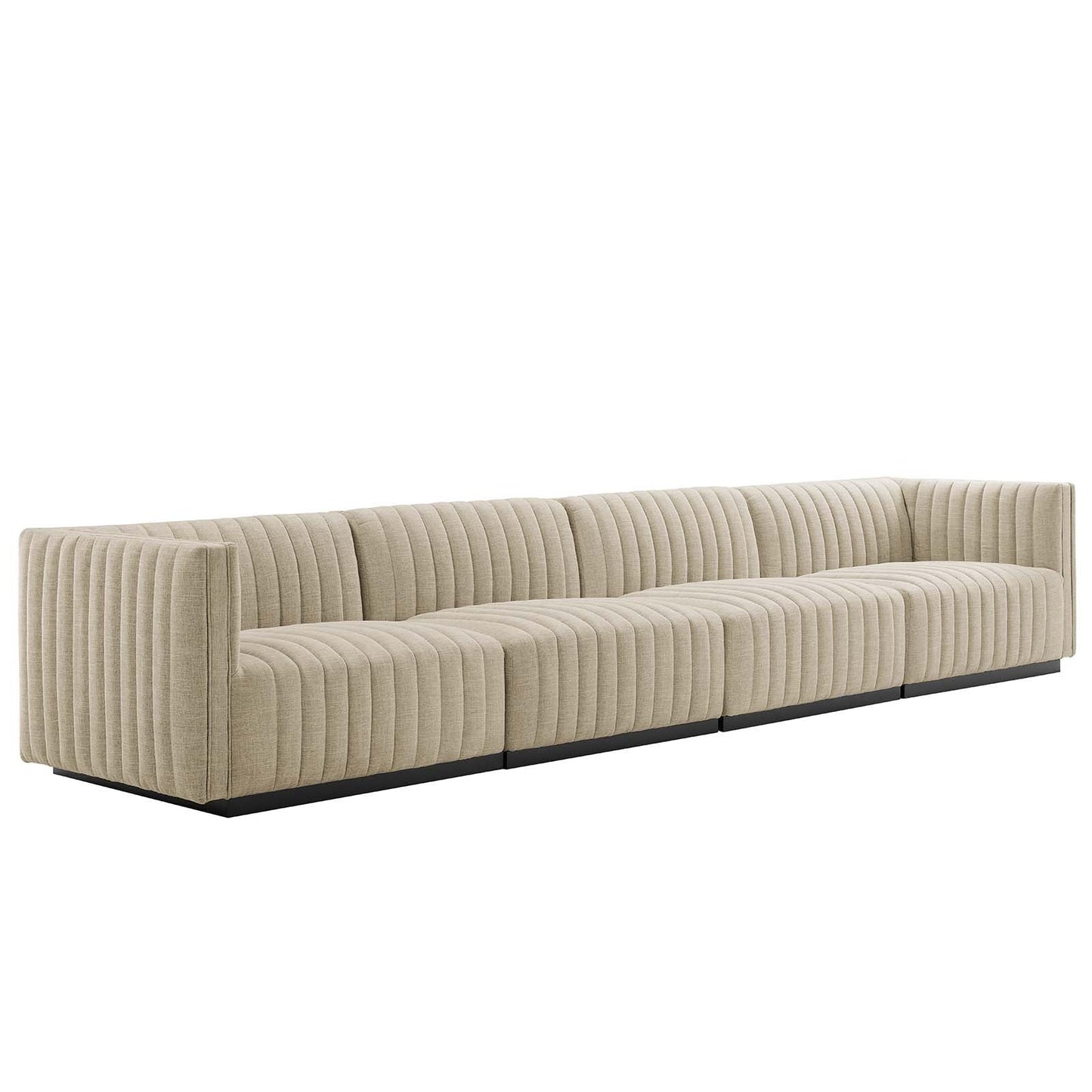 Conjure Channel Tufted Upholstered Fabric 4-Piece Sofa By Modway - EEI-5789 | Sectional - 2