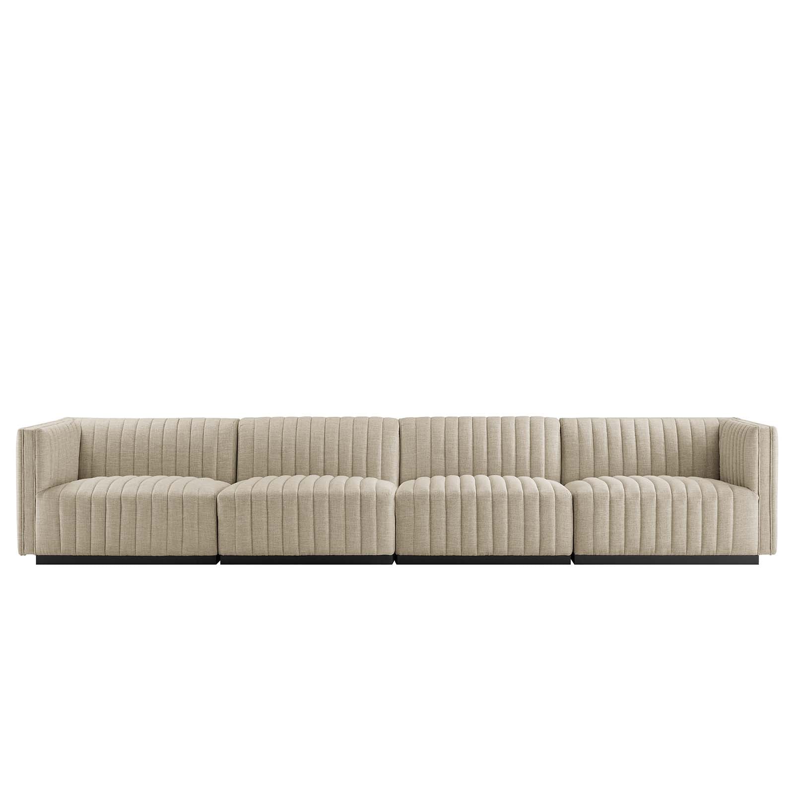 Conjure Channel Tufted Upholstered Fabric 4-Piece Sofa By Modway - EEI-5789 | Sectional - 7