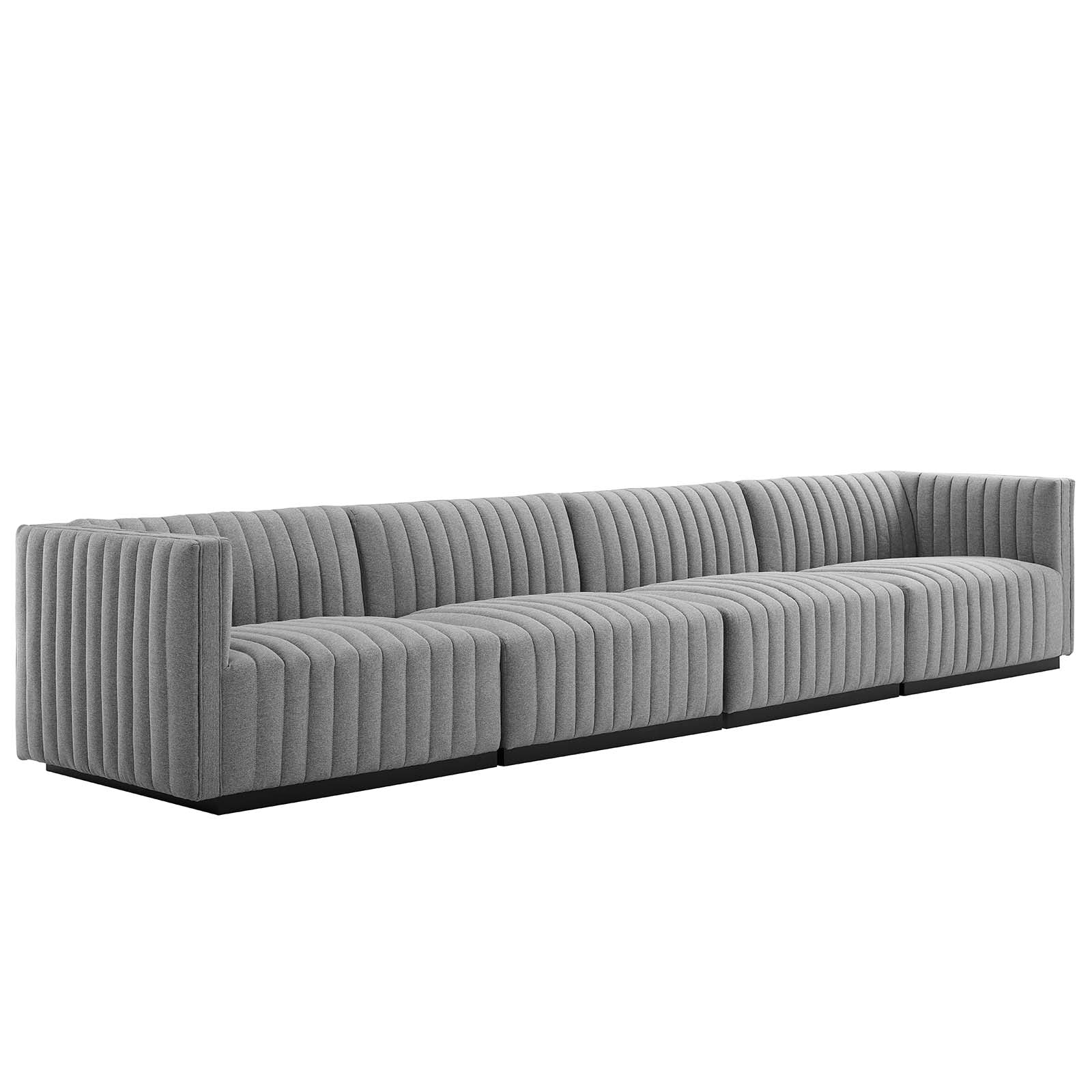 Conjure Channel Tufted Upholstered Fabric 4-Piece Sofa By Modway - EEI-5789 | Sectional - 14