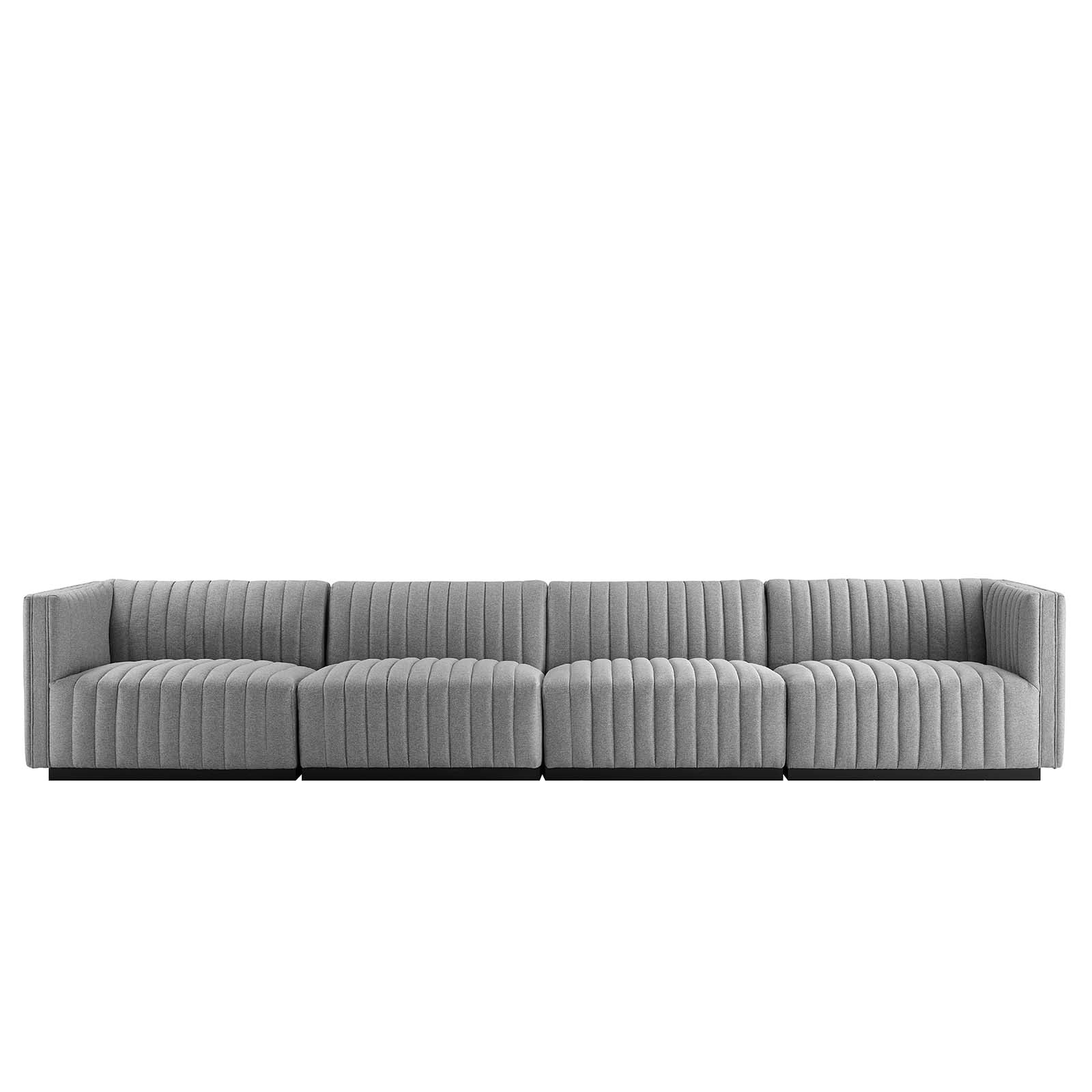 Conjure Channel Tufted Upholstered Fabric 4-Piece Sofa By Modway - EEI-5789 | Sectional - 20