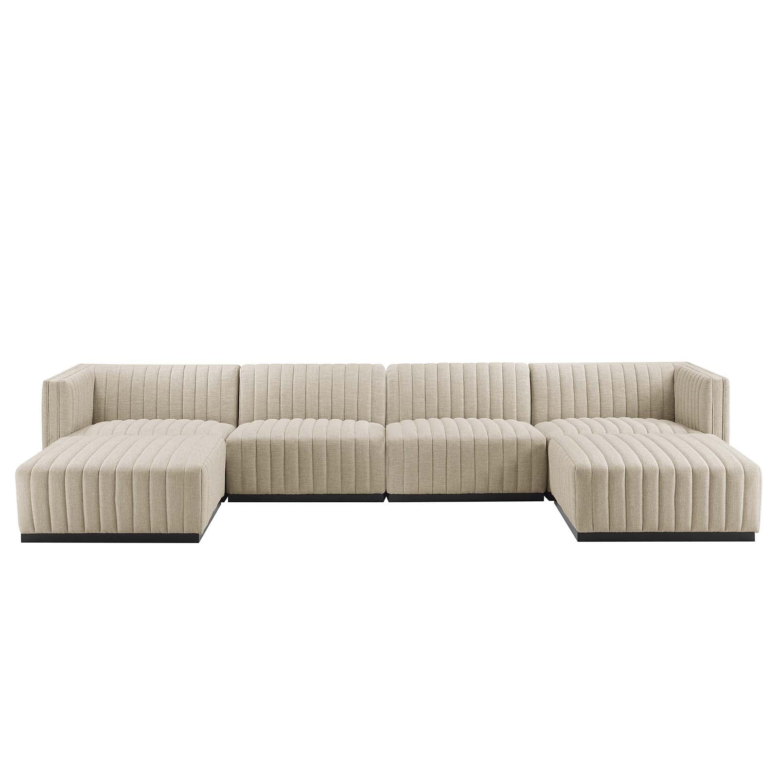 Conjure Channel Tufted Upholstered Fabric 6-Piece Sectional Sofa By Modway - EEI-5790 | Sectional - 10