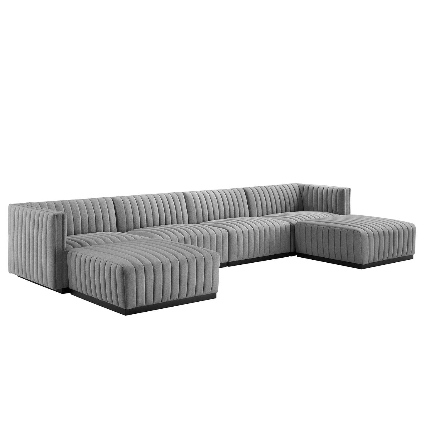 Conjure Channel Tufted Upholstered Fabric 6-Piece Sectional Sofa By Modway - EEI-5790 | Sectional - 17