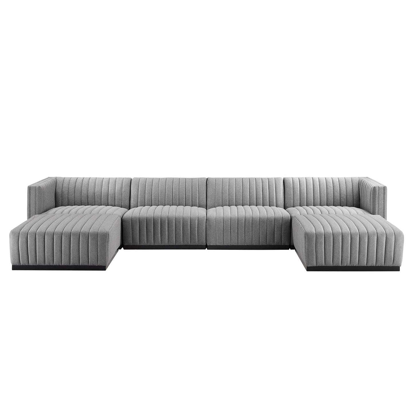 Conjure Channel Tufted Upholstered Fabric 6-Piece Sectional Sofa By Modway - EEI-5790 | Sectional - 26