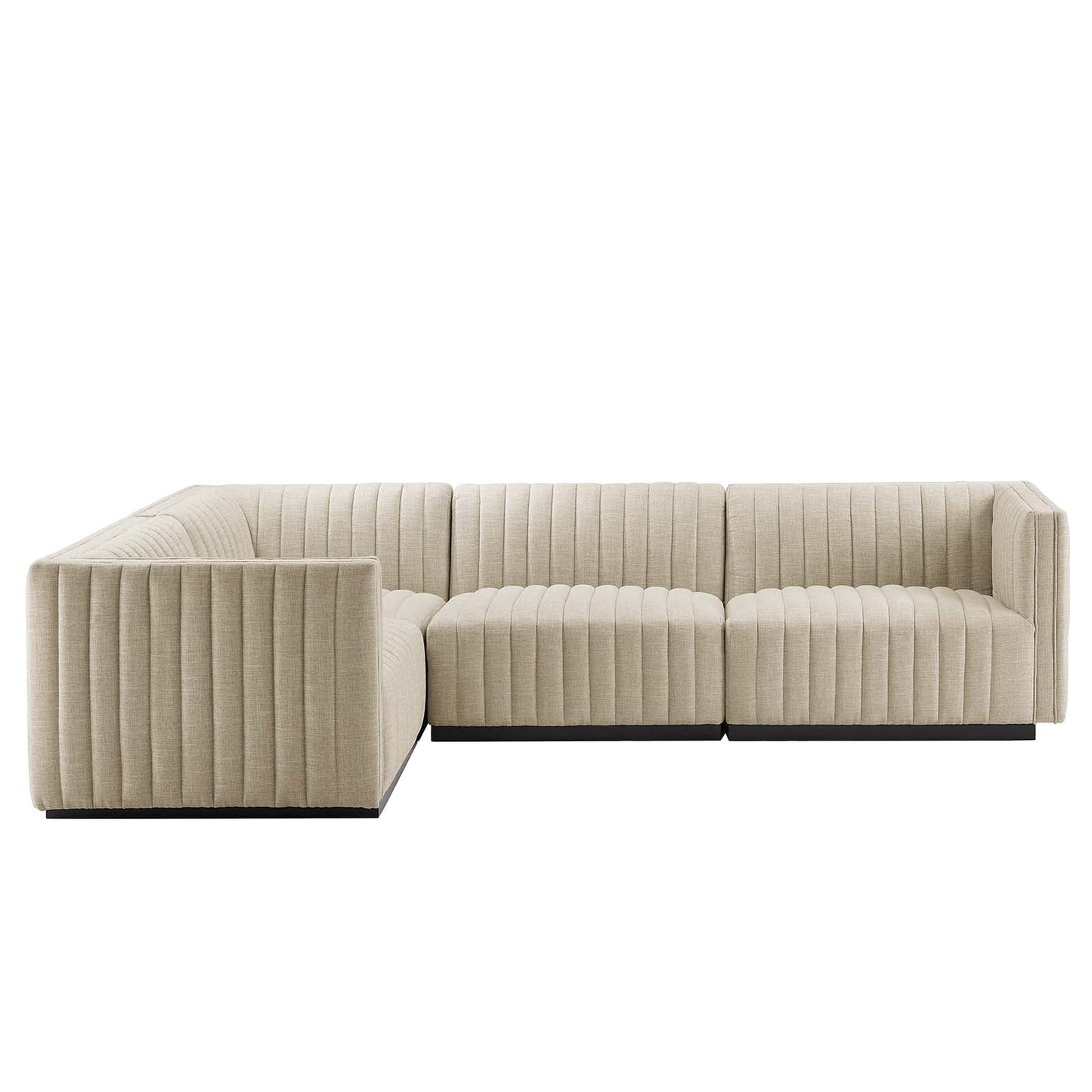 Conjure Channel Tufted Upholstered Fabric 4-Piece L-Shaped Sectional By Modway - EEI-5791 | Sectional - 10