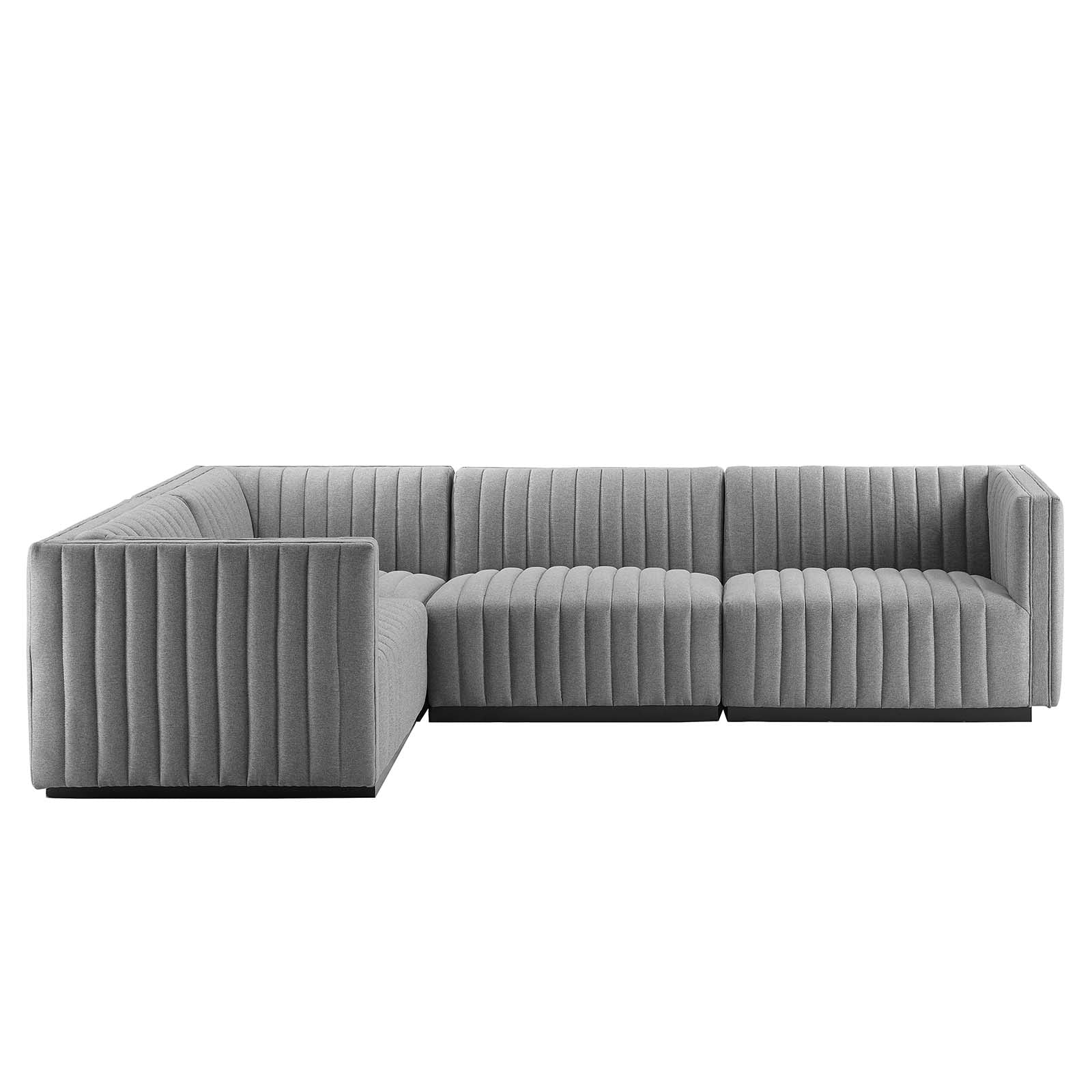 Conjure Channel Tufted Upholstered Fabric 4-Piece L-Shaped Sectional By Modway - EEI-5791 | Sectional - 26