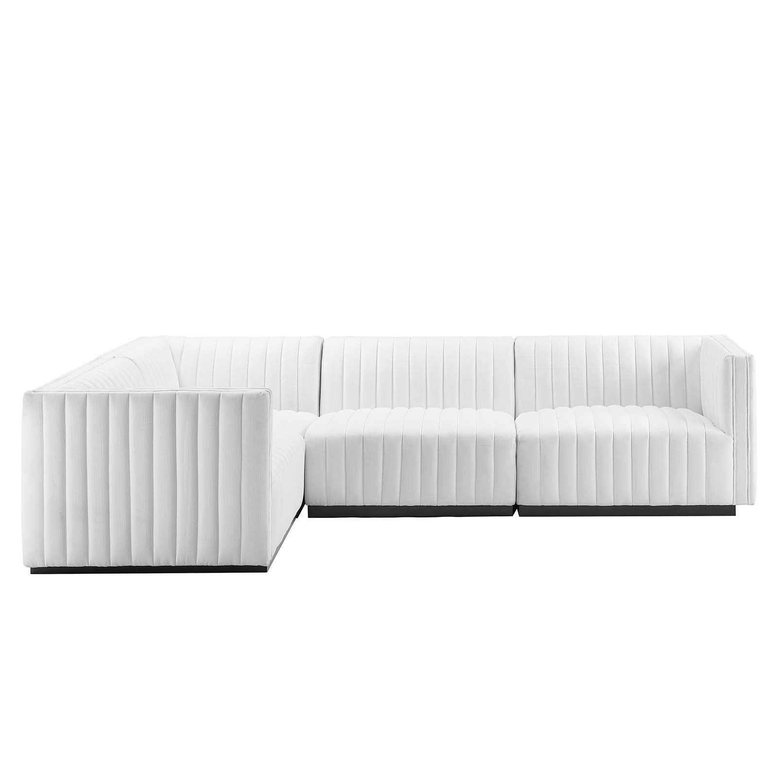 Conjure Channel Tufted Upholstered Fabric 4-Piece L-Shaped Sectional By Modway - EEI-5791 | Sectional - 42