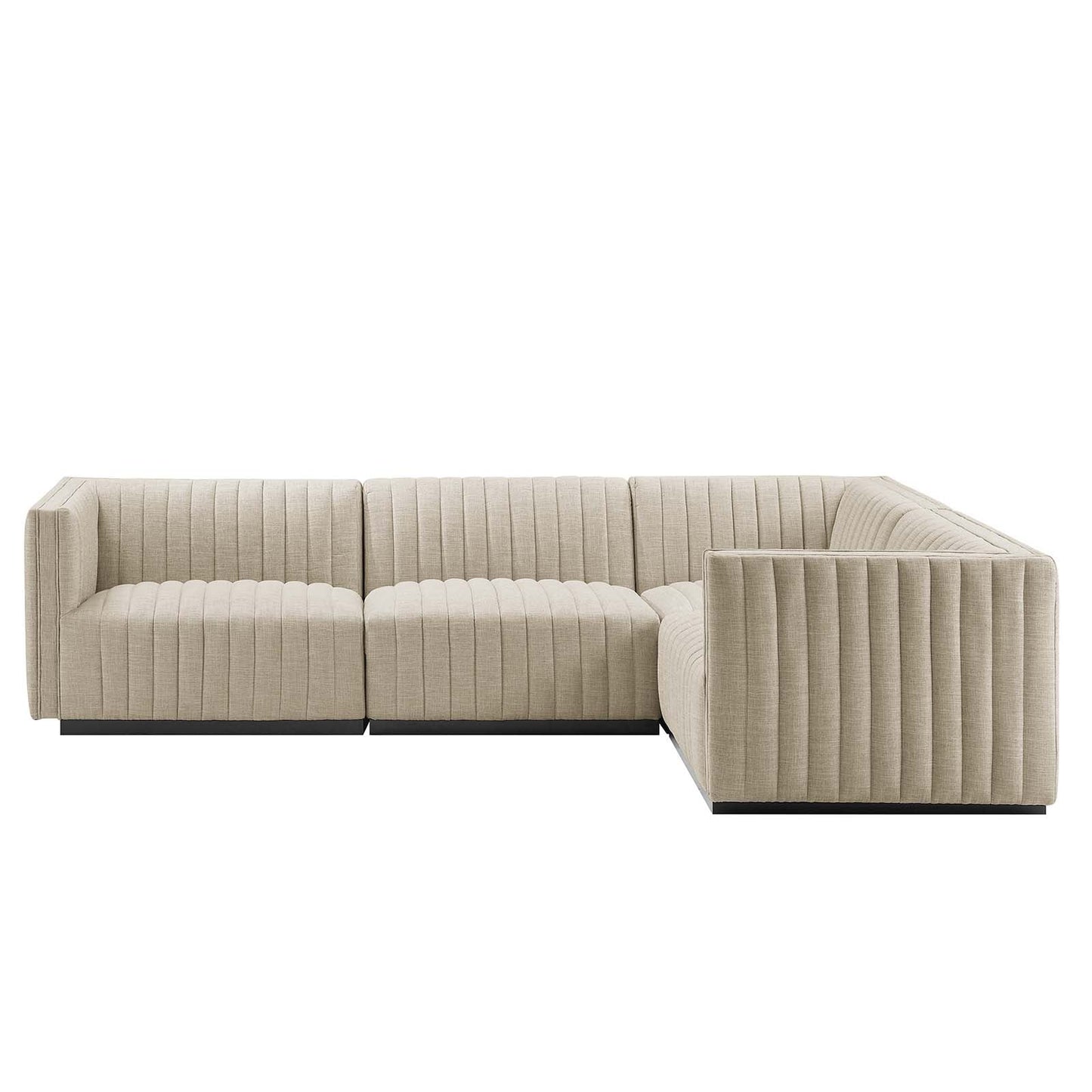 Conjure Channel Tufted Upholstered Fabric 4-Piece L-Shaped Sectional By Modway - EEI-5792 | Sectional - 10