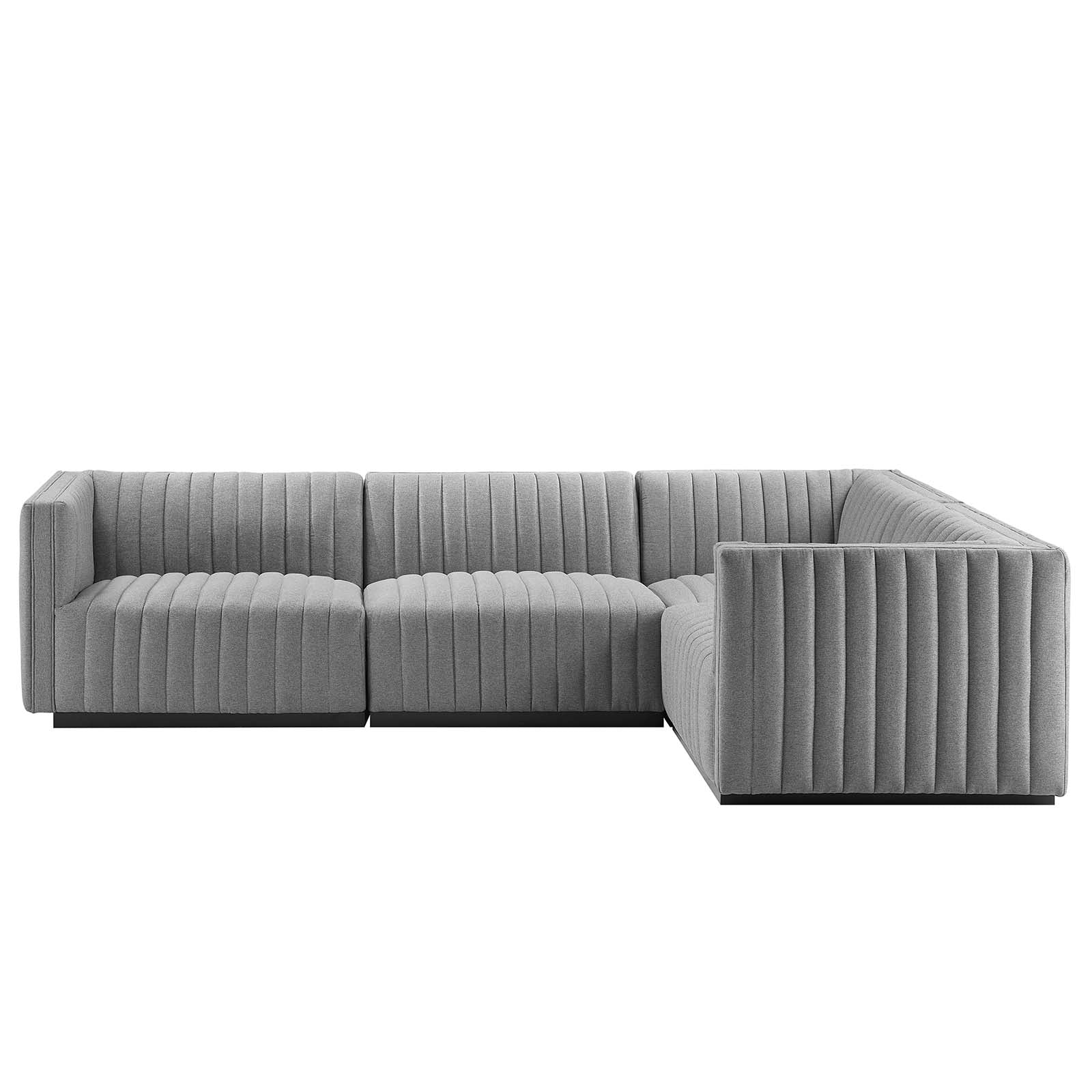 Conjure Channel Tufted Upholstered Fabric 4-Piece L-Shaped Sectional By Modway - EEI-5792 | Sectional - 26