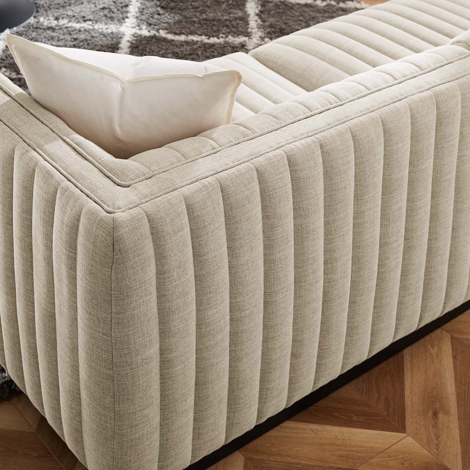 Conjure Channel Tufted Upholstered Fabric 5-Piece L-Shaped Sectional By Modway - EEI-5793 | Sectional - 9