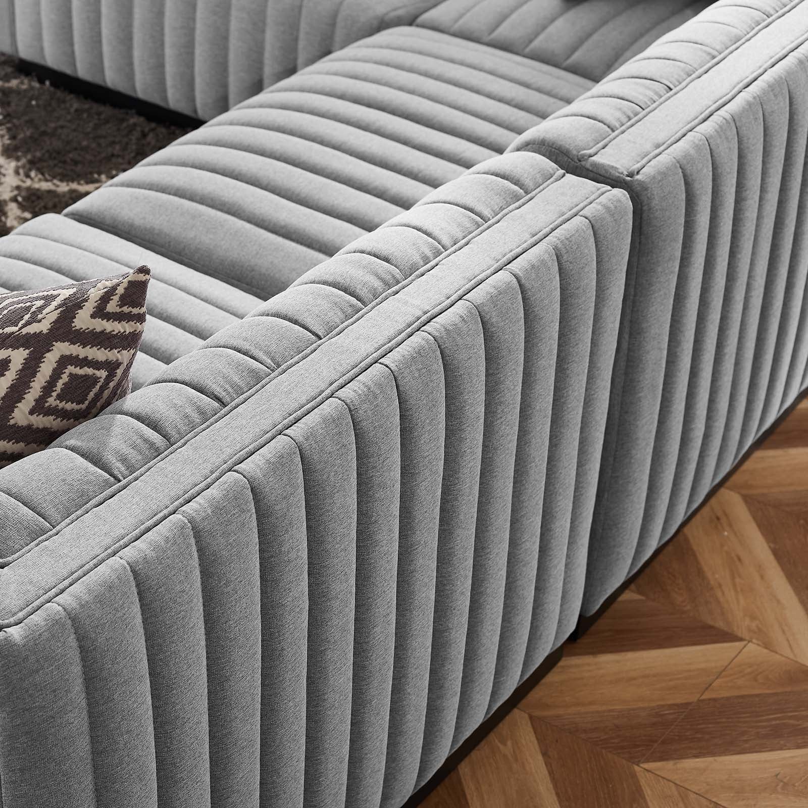 Conjure Channel Tufted Upholstered Fabric 5-Piece L-Shaped Sectional By Modway - EEI-5793 | Sectional - 24