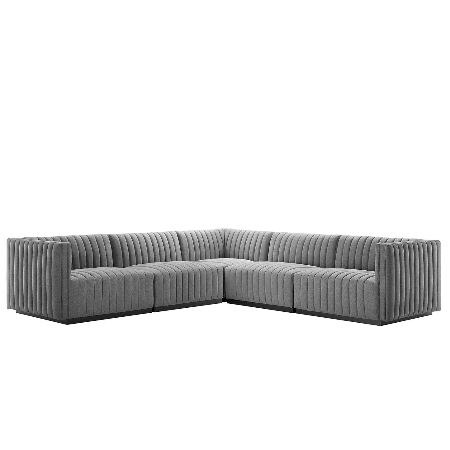 Conjure Channel Tufted Upholstered Fabric 5-Piece L-Shaped Sectional By Modway - EEI-5794 | Sectional - 17