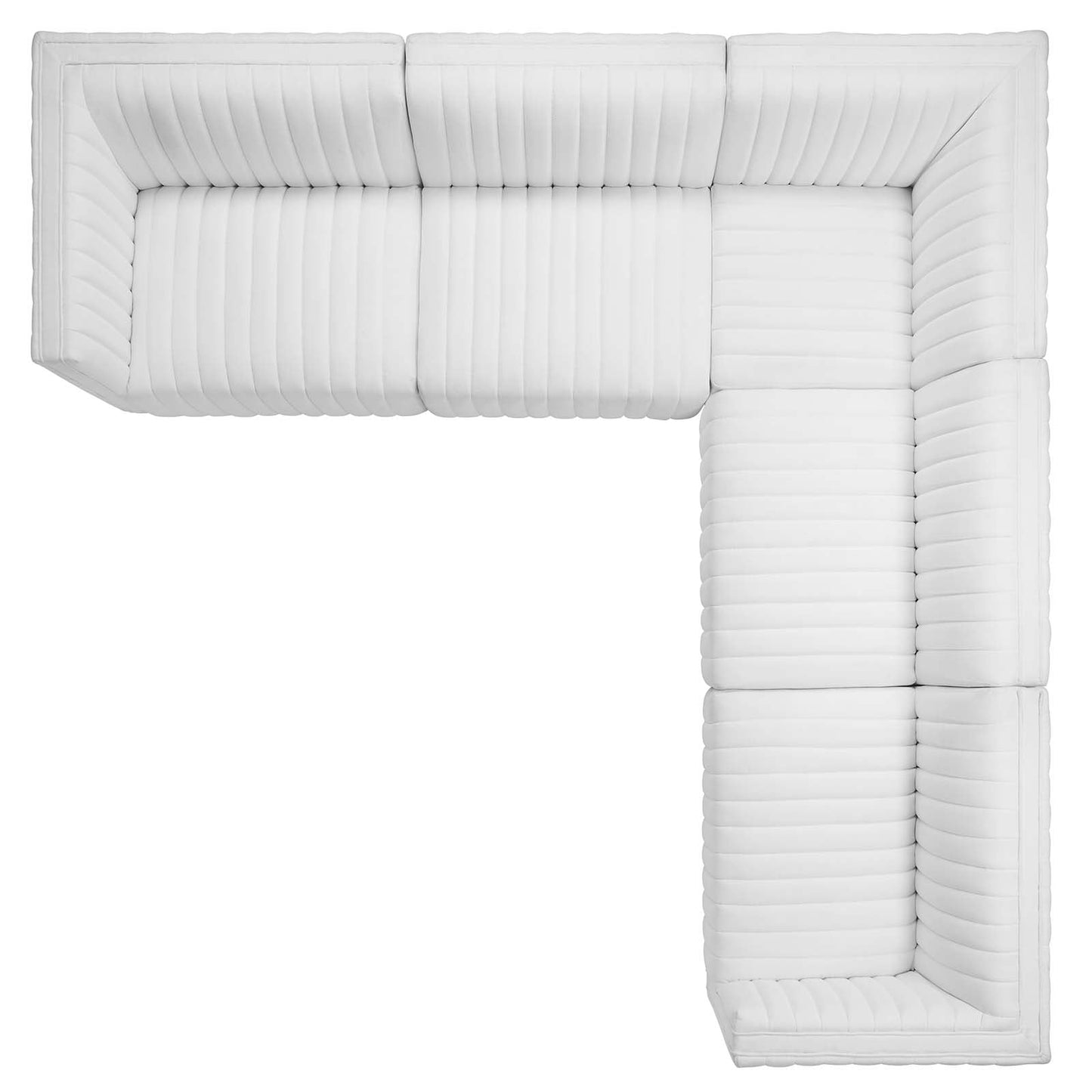 Conjure Channel Tufted Upholstered Fabric 5-Piece L-Shaped Sectional By Modway - EEI-5794 | Sectional - 42