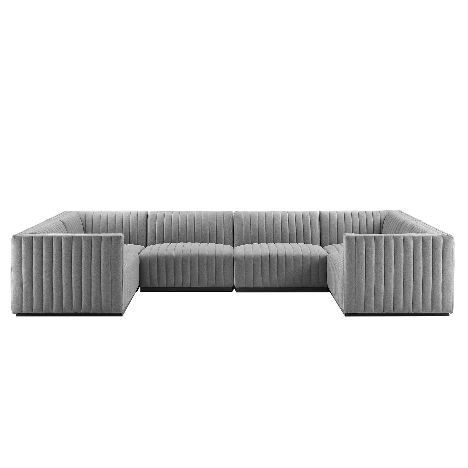 Conjure Channel Tufted Upholstered Fabric 6-Piece U-Shaped Sectional By Modway - EEI-5795 | Sectional - 17