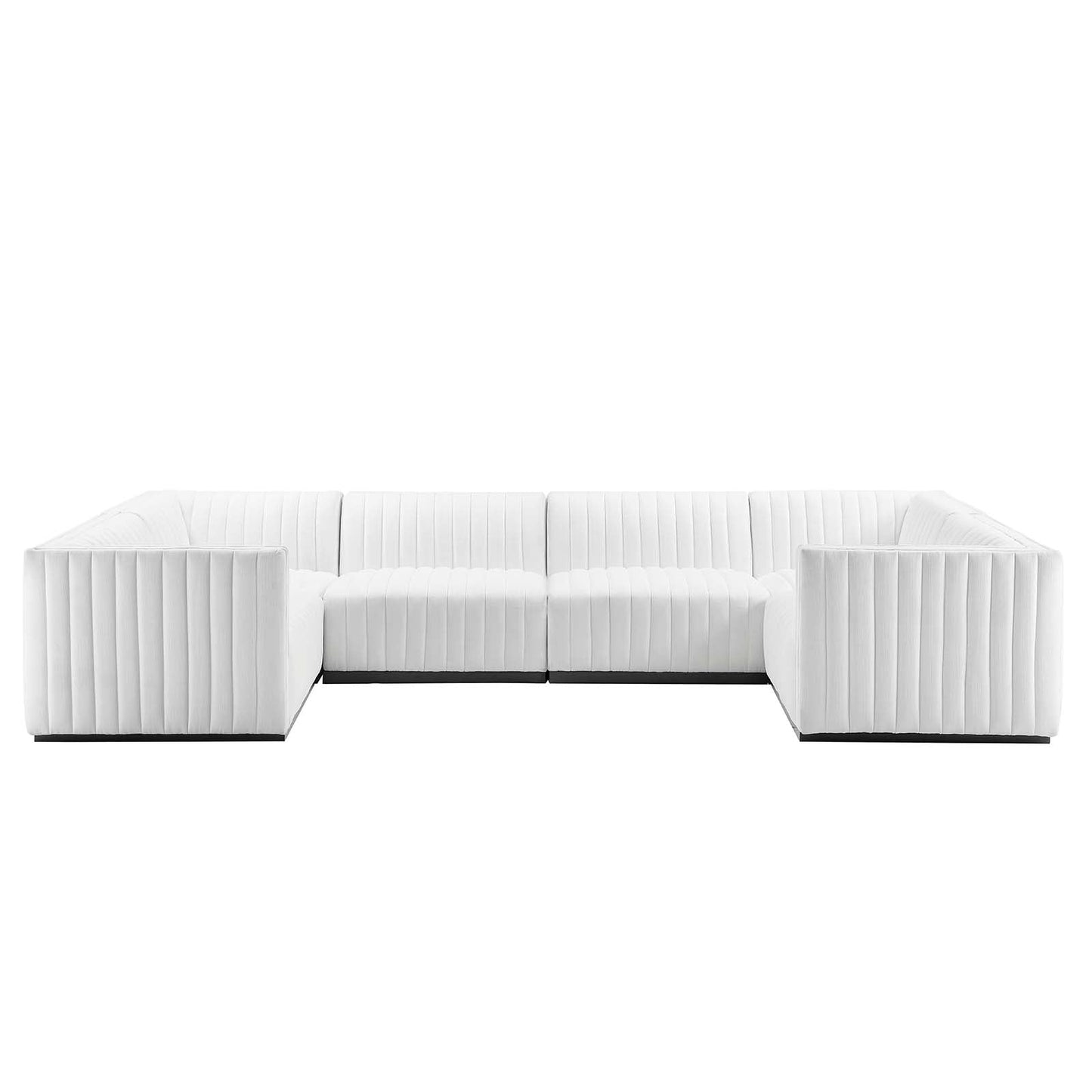 Conjure Channel Tufted Upholstered Fabric 6-Piece U-Shaped Sectional By Modway - EEI-5795 | Sectional - 33