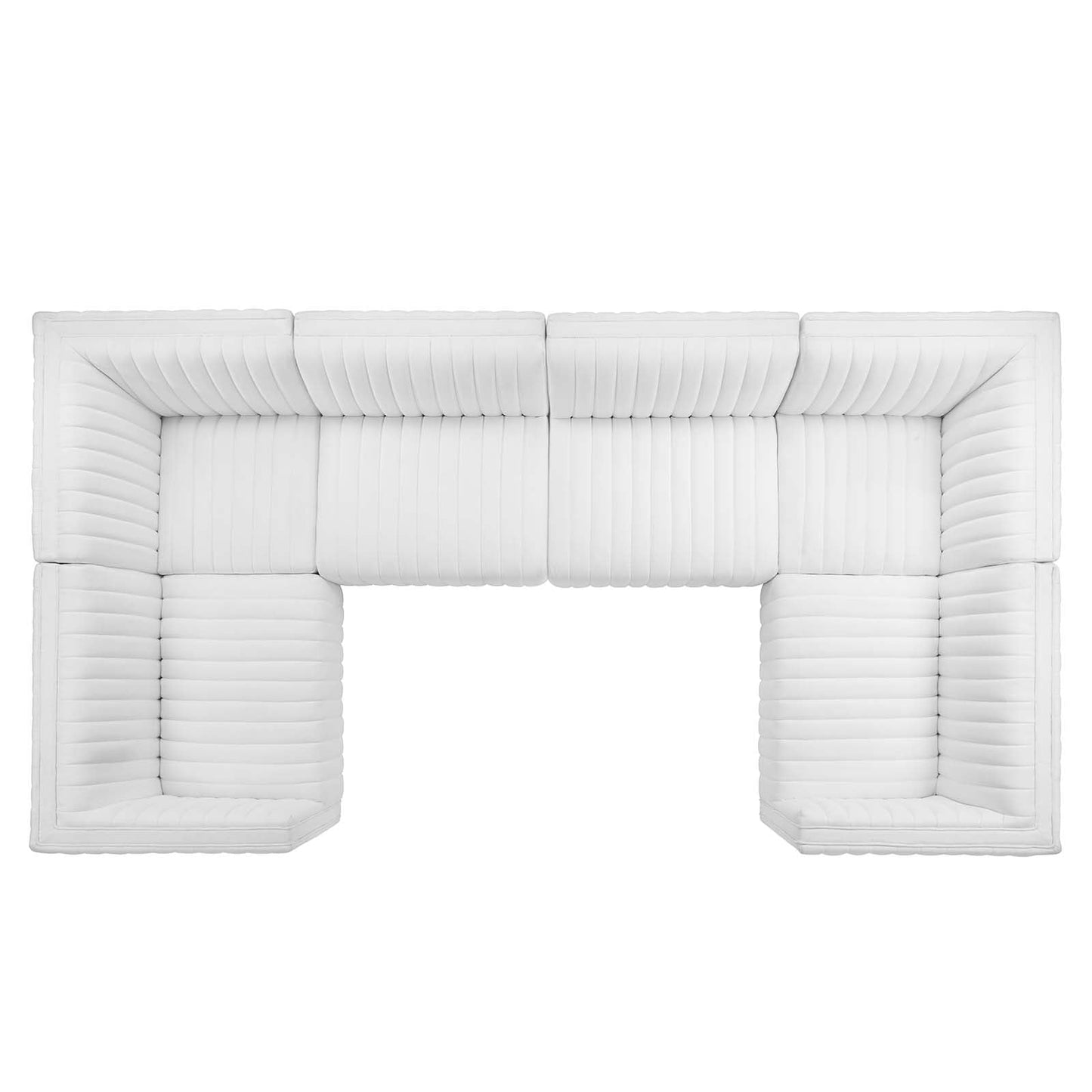 Conjure Channel Tufted Upholstered Fabric 6-Piece U-Shaped Sectional By Modway - EEI-5795 | Sectional - 42