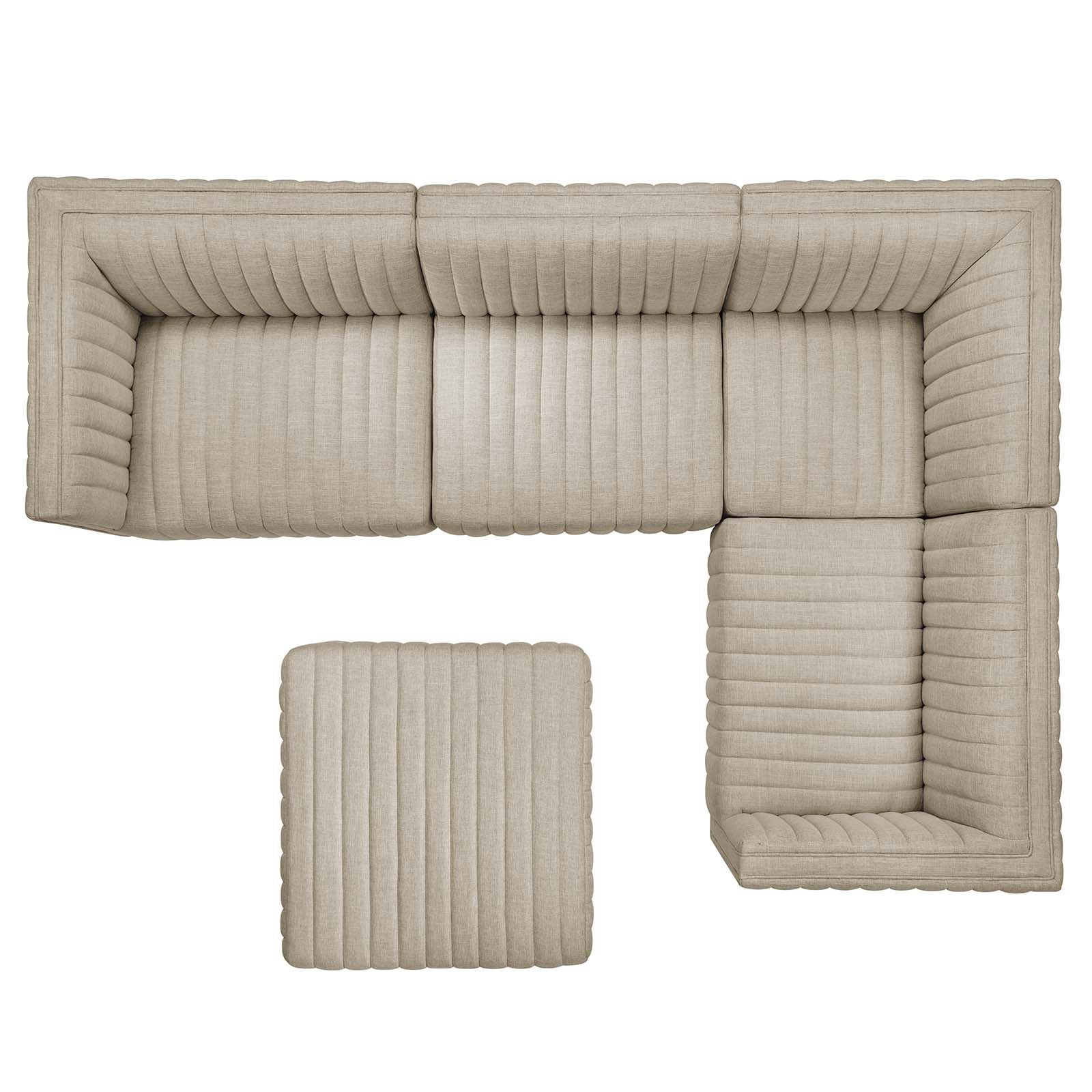 Conjure Channel Tufted Upholstered Fabric 5-Piece Sectional By Modway - EEI-5796 | Sectional - 10