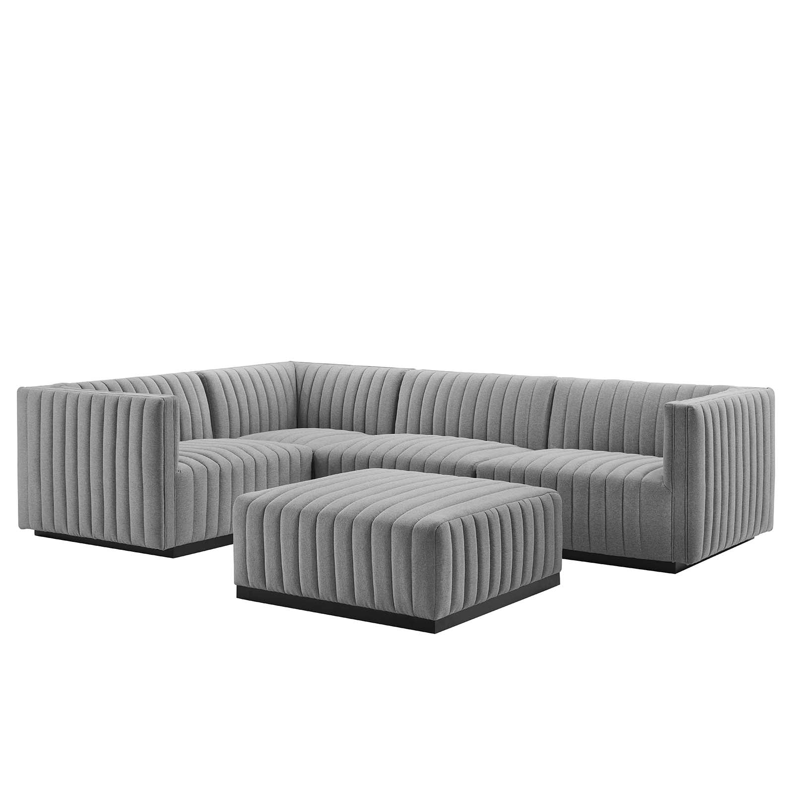 Conjure Channel Tufted Upholstered Fabric 5-Piece Sectional By Modway - EEI-5796 | Sectional - 17
