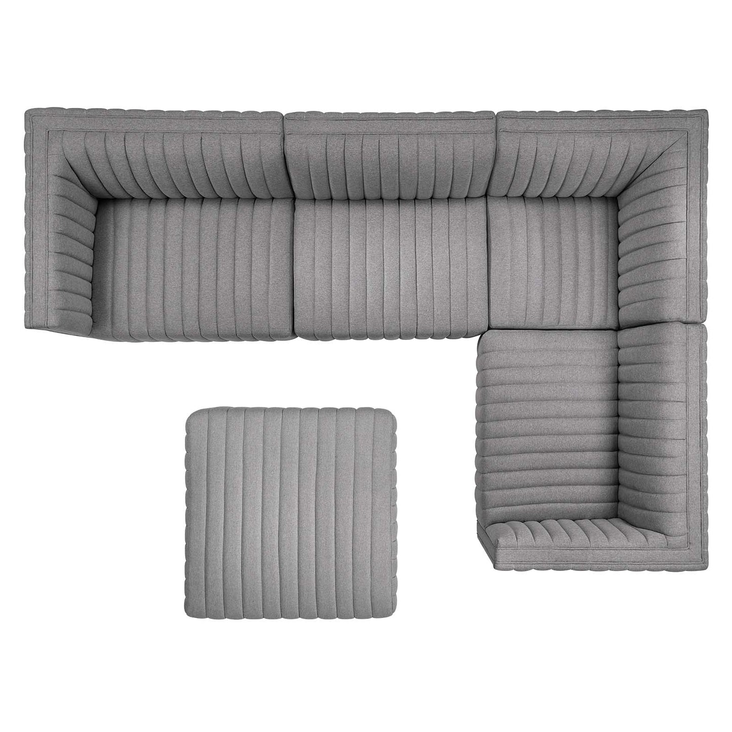 Conjure Channel Tufted Upholstered Fabric 5-Piece Sectional By Modway - EEI-5796 | Sectional - 26