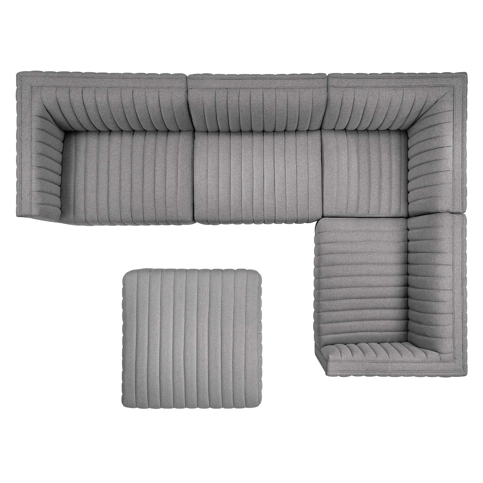 Conjure Channel Tufted Upholstered Fabric 5-Piece Sectional By Modway - EEI-5796 | Sectional - 26
