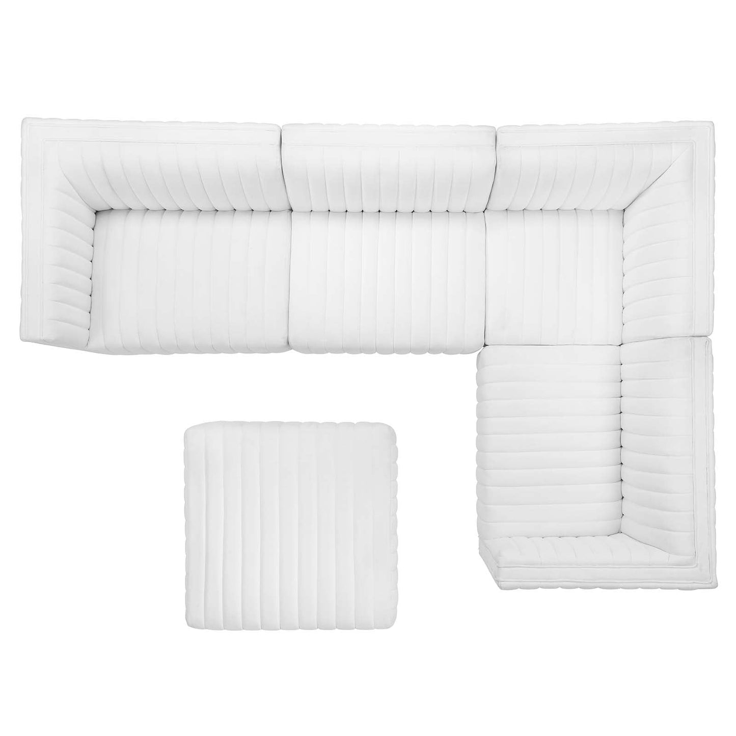 Conjure Channel Tufted Upholstered Fabric 5-Piece Sectional By Modway - EEI-5796 | Sectional - 42