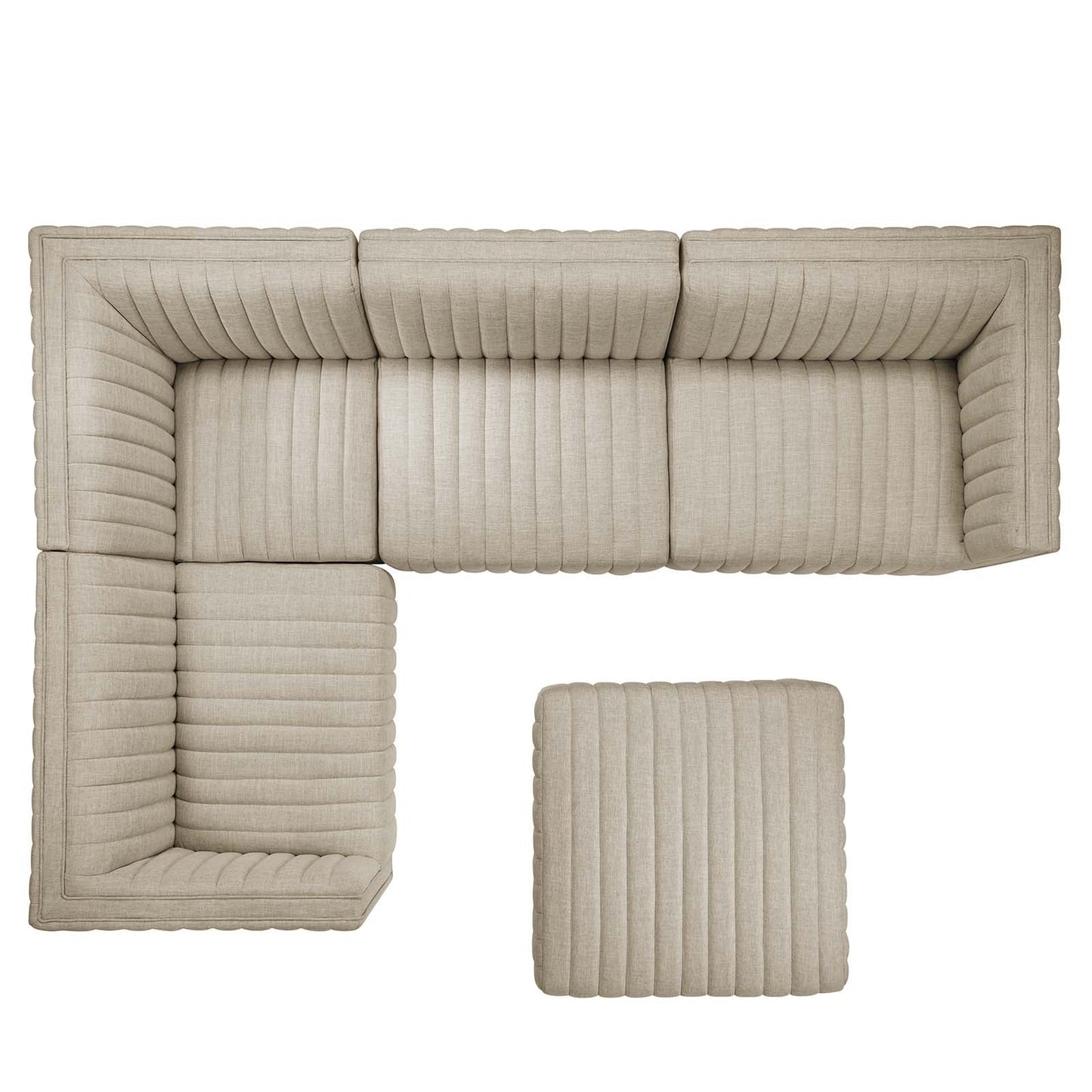 Conjure Channel Tufted Upholstered Fabric 5-Piece Sectional By Modway - EEI-5797 | Sectional - 10