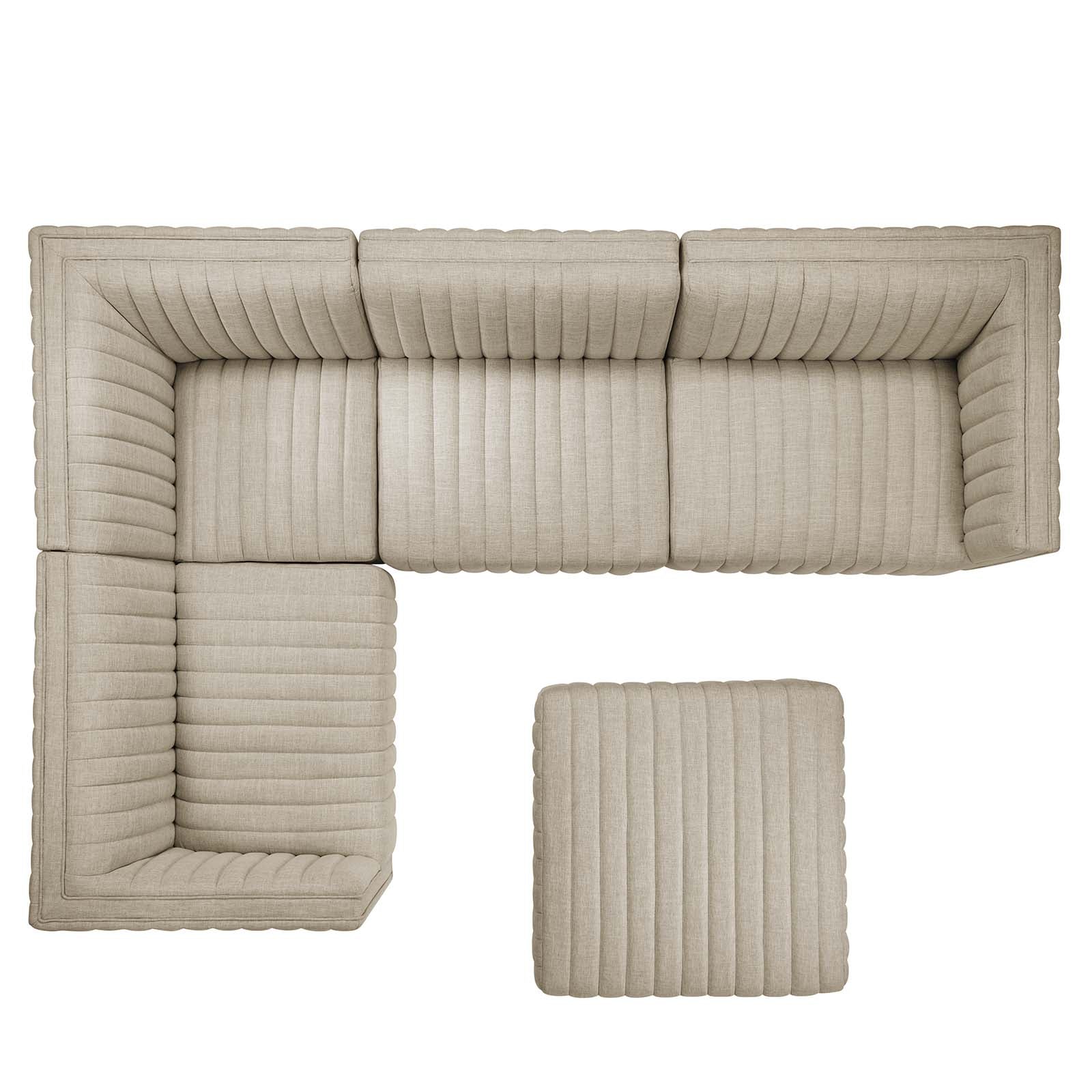 Conjure Channel Tufted Upholstered Fabric 5-Piece Sectional By Modway - EEI-5797 | Sectional - 10