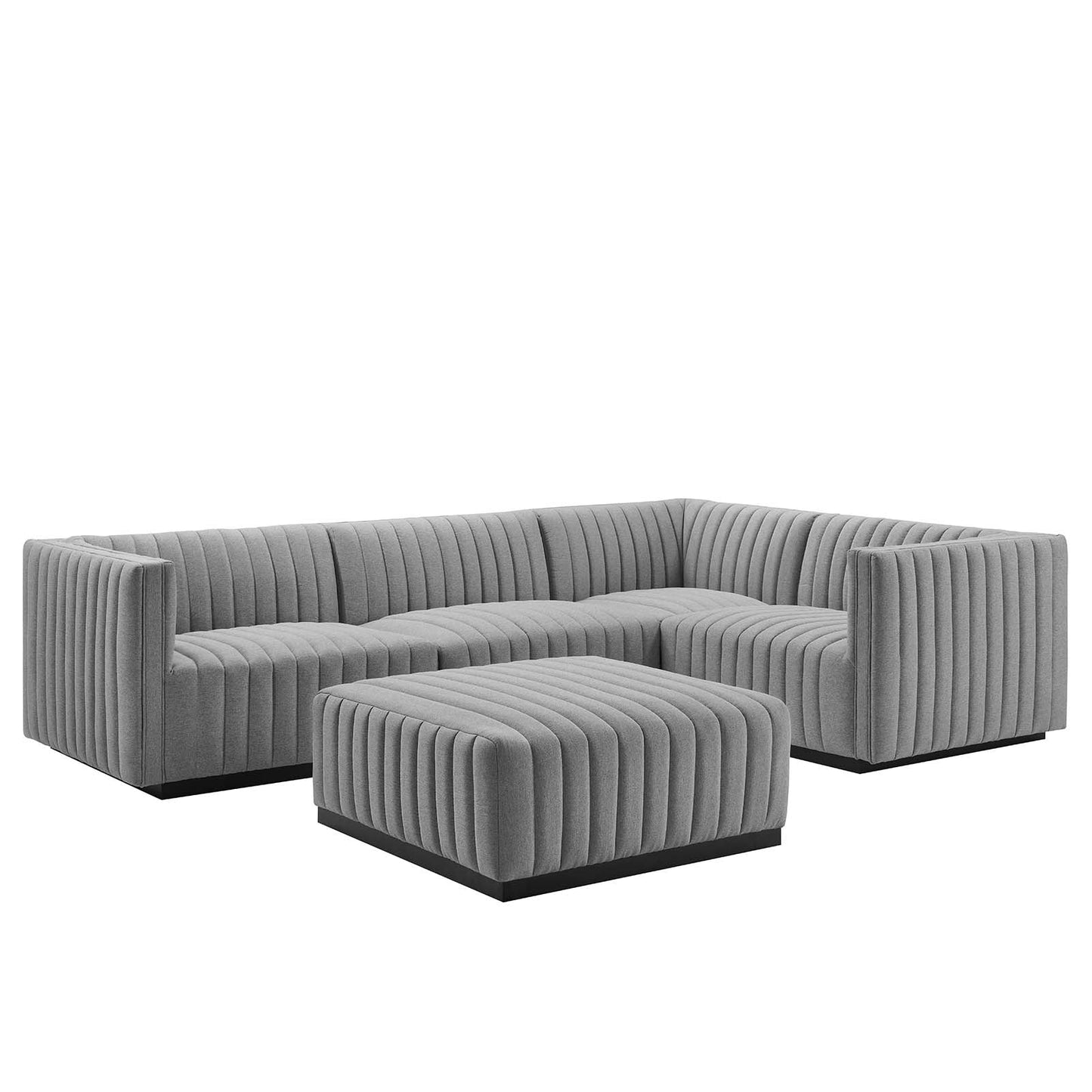 Conjure Channel Tufted Upholstered Fabric 5-Piece Sectional By Modway - EEI-5797 | Sectional - 17