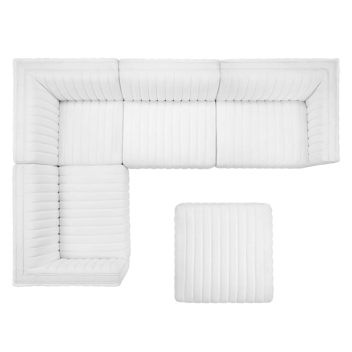 Conjure Channel Tufted Upholstered Fabric 5-Piece Sectional By Modway - EEI-5797 | Sectional - 42